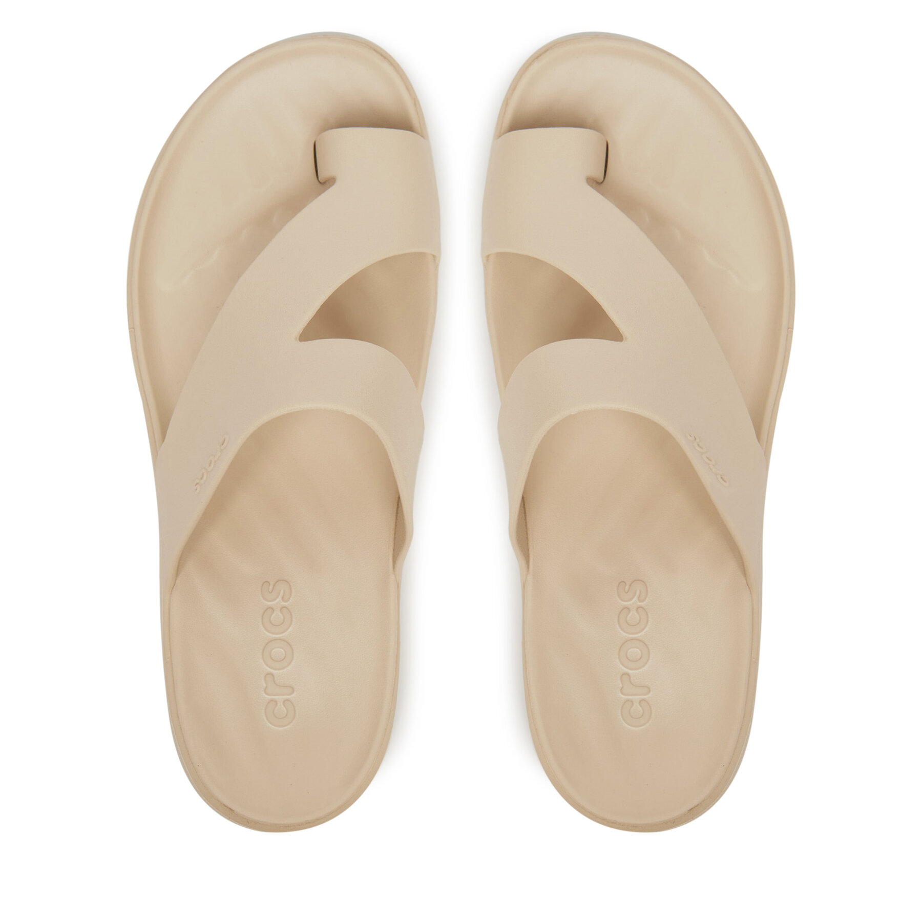 Crocs Japonki Getaway Platform Toe Loop 210834 Beżowy