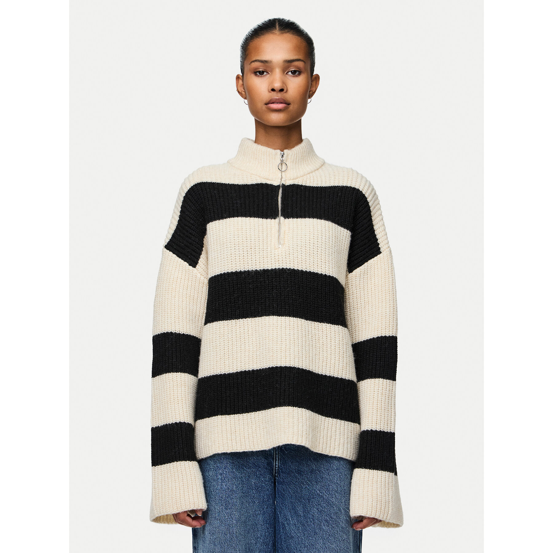 Pieces Sweter Nalini 17151182 Beżowy Regular Fit