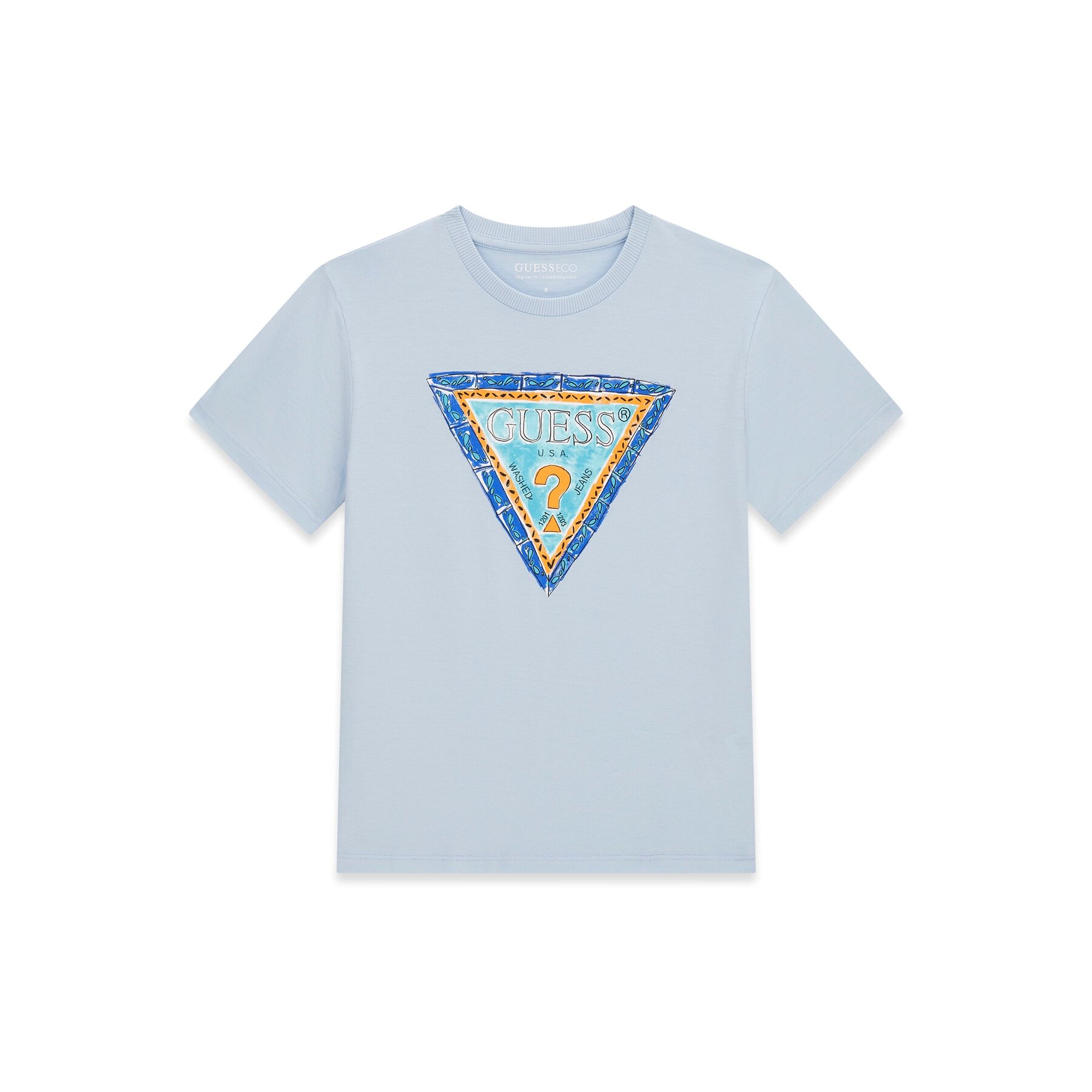 Guess T-Shirt L6GI00 K8HM4 Błękitny Regular Fit