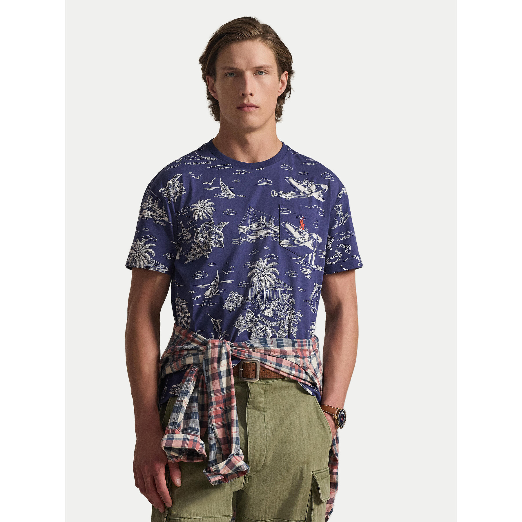 Polo Ralph Lauren T-Shirt 710B16619001 Granatowy Slim Fit