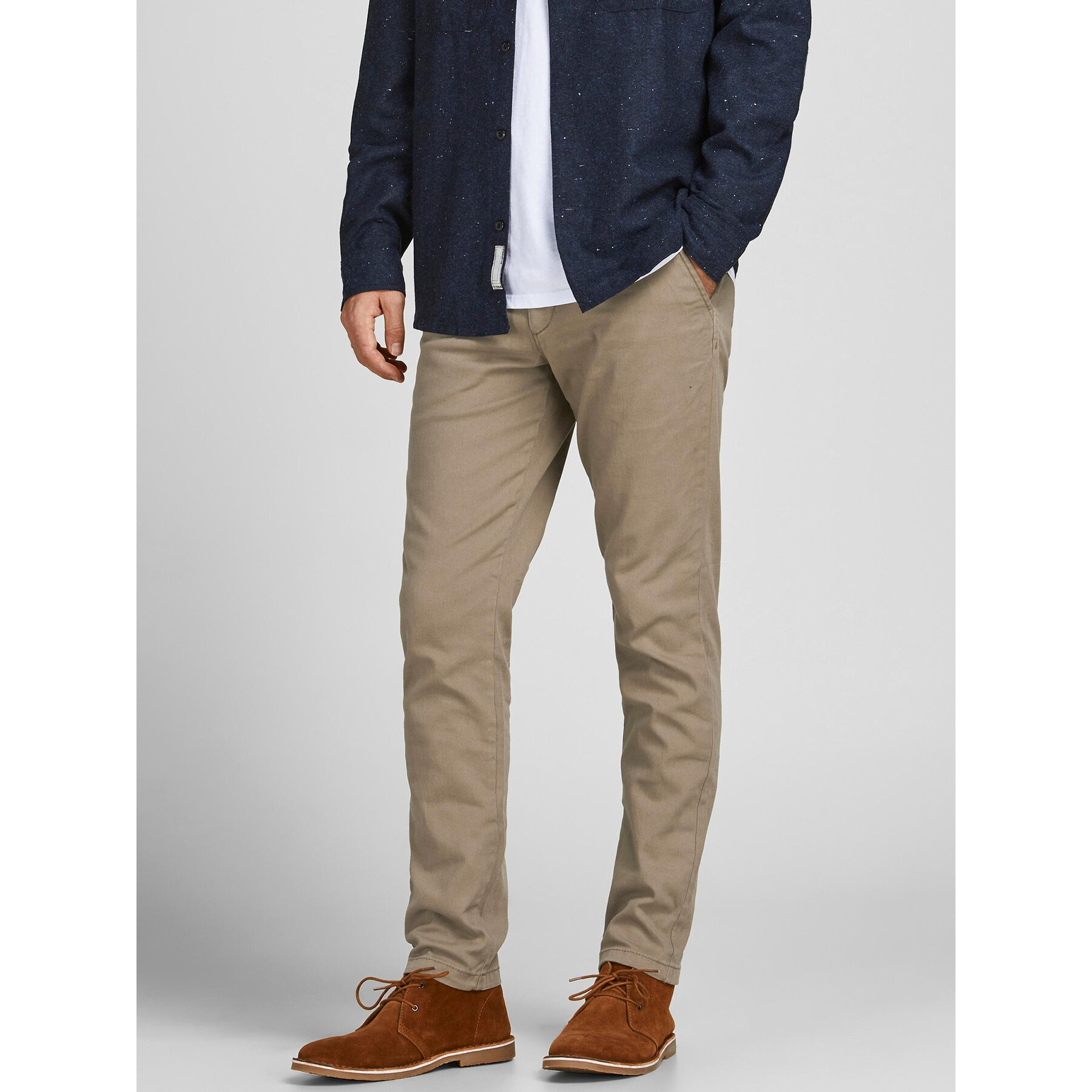 Jack & Jones Spodnie materiałowe Marco Dave 12174307 Beżowy Slim Fit