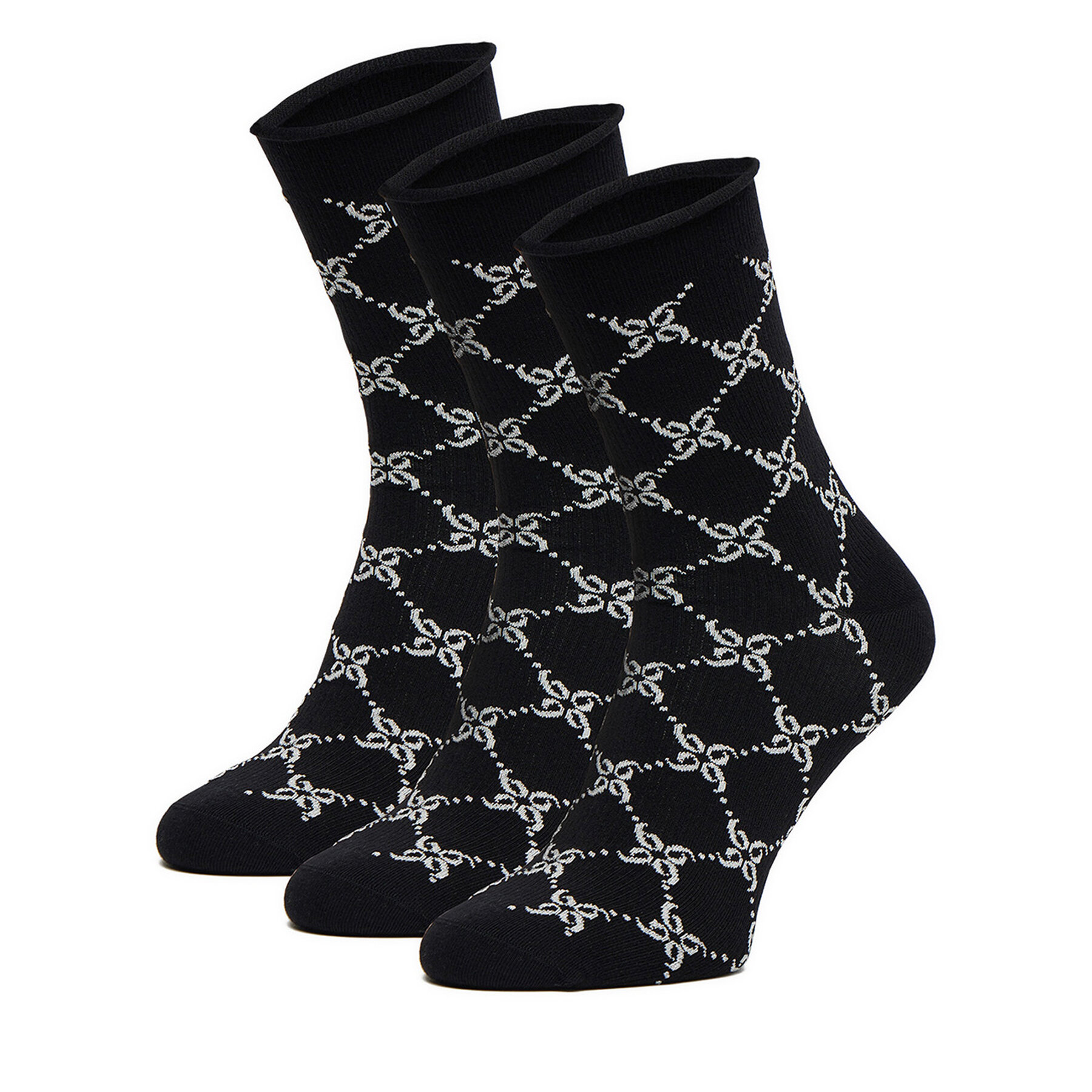 Nine West Skarpety długie CEO_BR_NW_Silver_01_Z_AW25 (3 PACK) Czarny