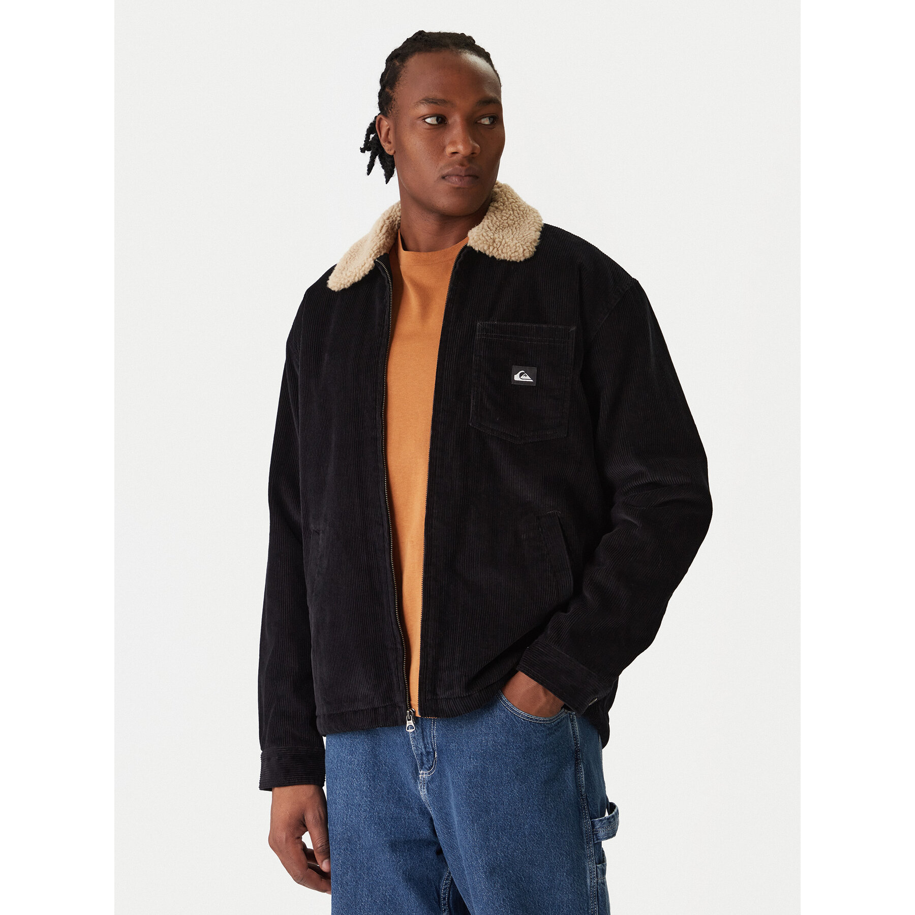 Quiksilver Kurtka przejściowa Dna Sherpa Harrington EQYJK04201 Czarny Regular Fit