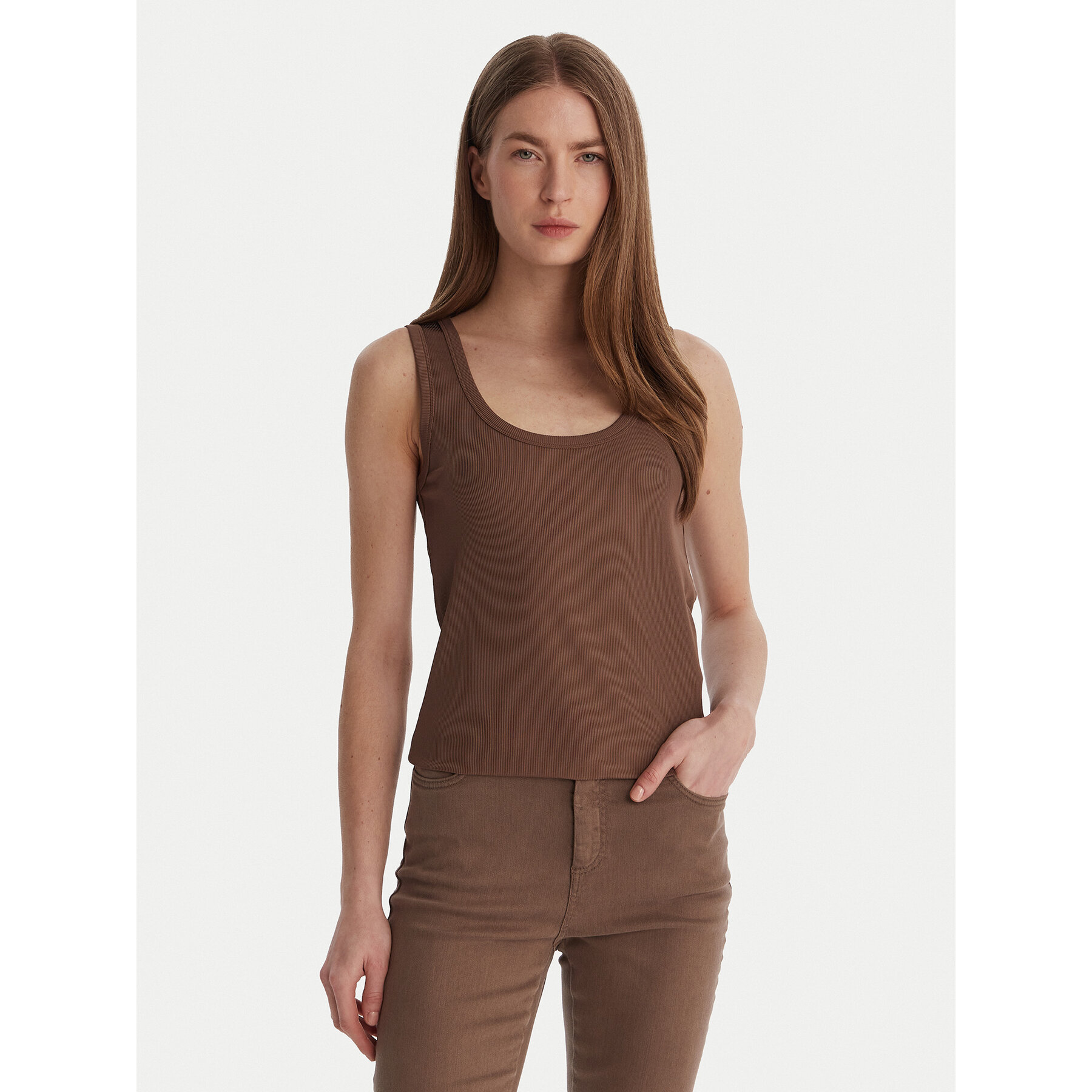 Marella Top Orata 2613941015 Brązowy Slim Fit
