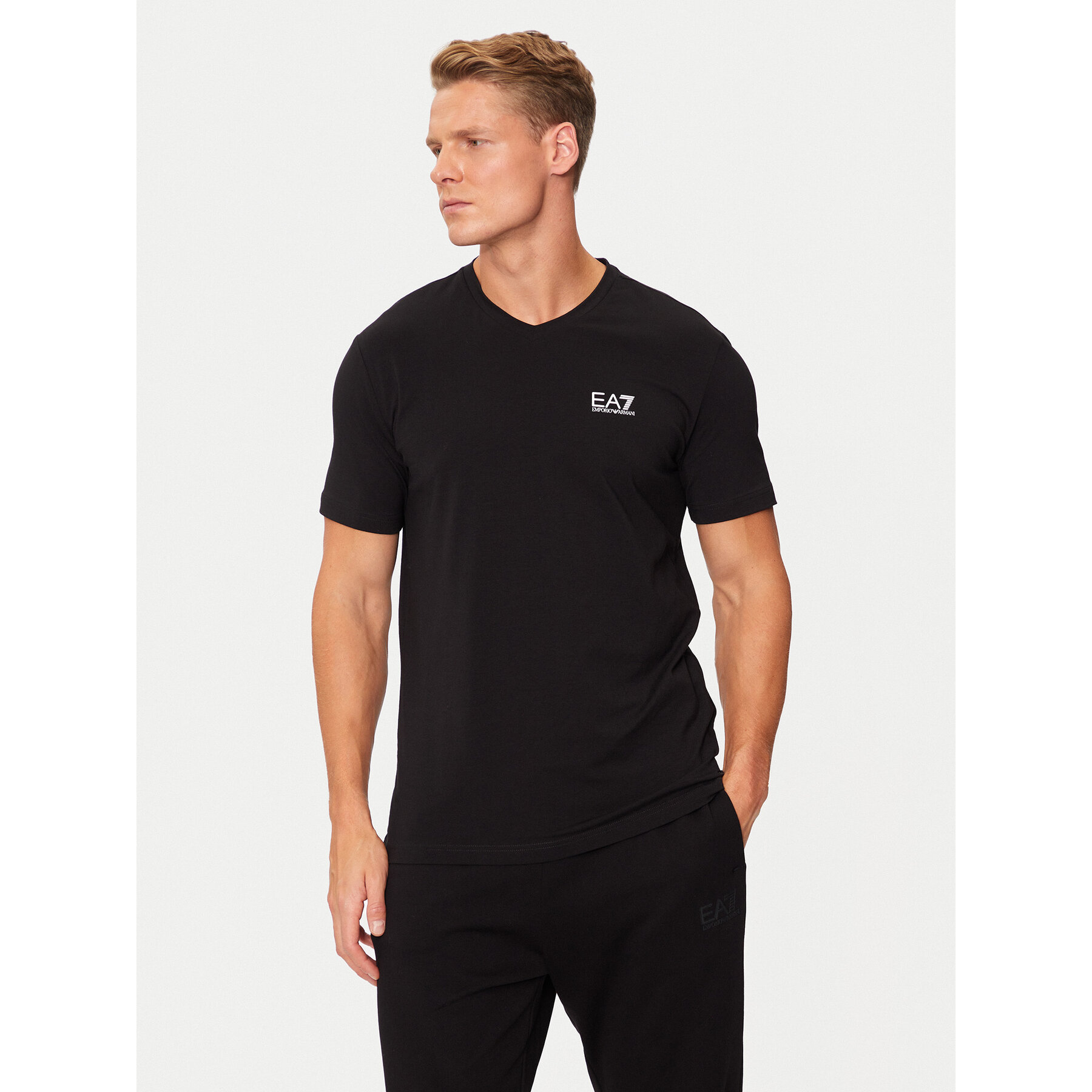 EA7 Emporio Armani T-Shirt 8NPT27 PJVQZ 1200 Czarny Regular Fit