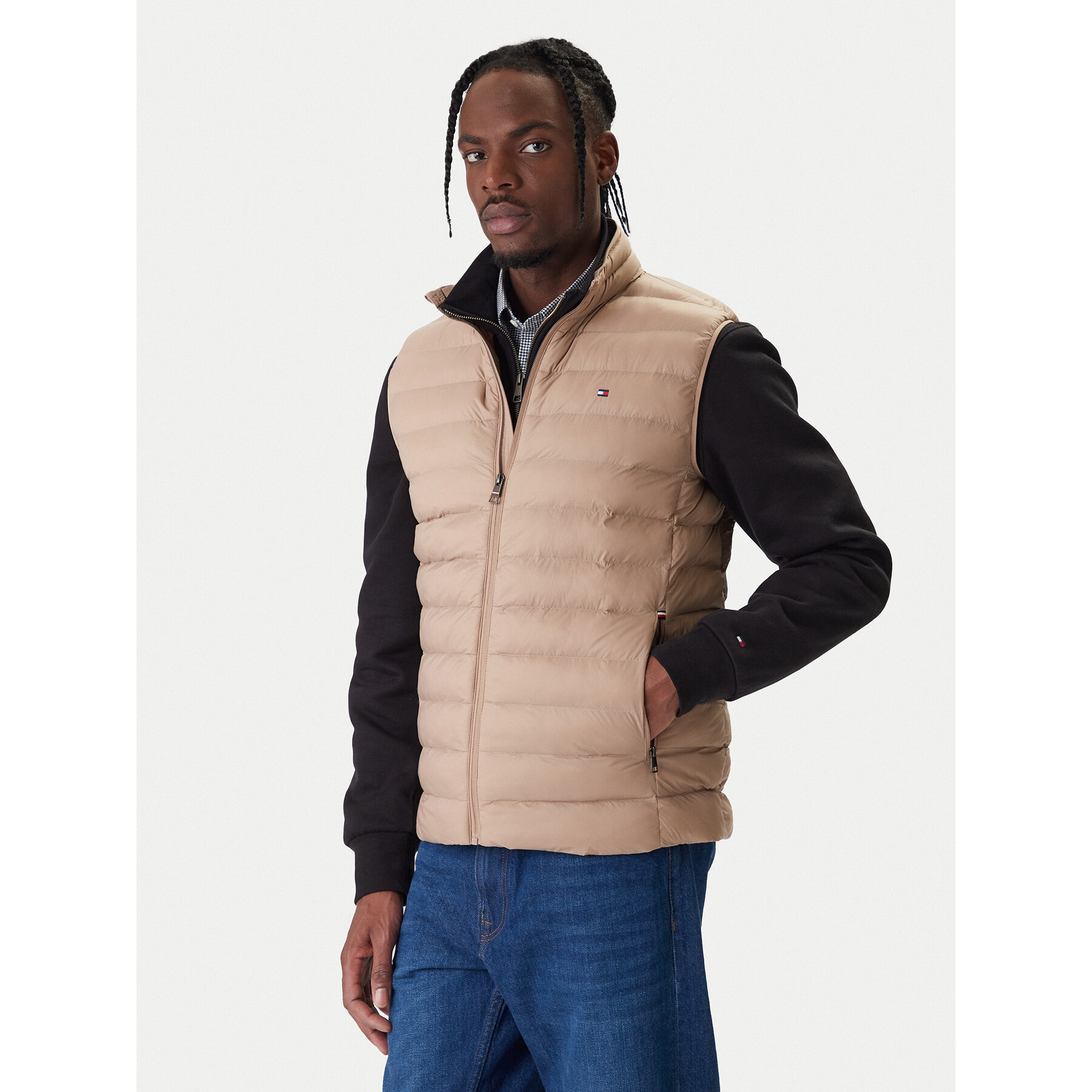 Tommy Hilfiger Kamizelka MW0MW37677 Beżowy Regular Fit