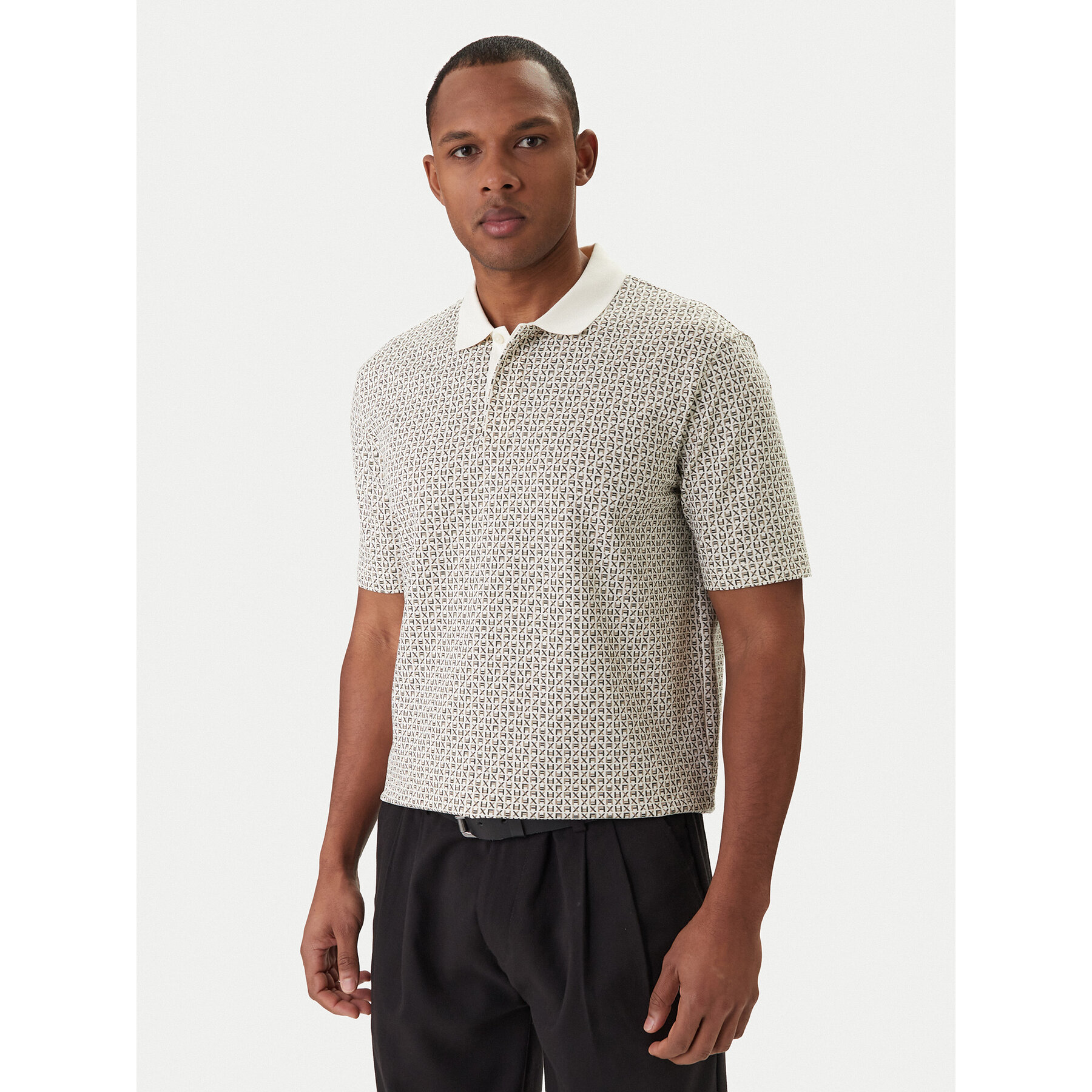 Armani Exchange Polo XM000736 AF10819 F1165 Écru Regular Fit