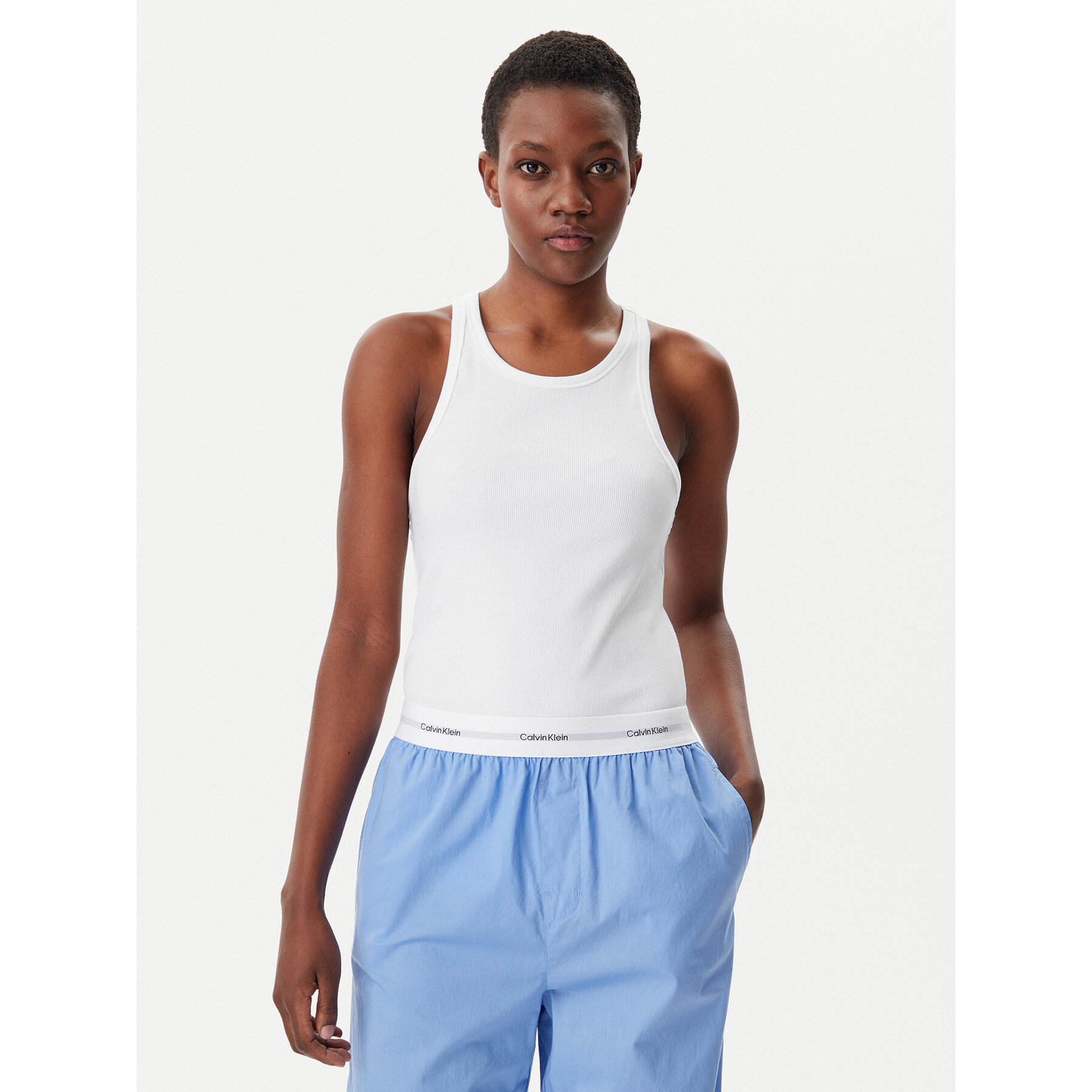 Calvin Klein Underwear Top LV00QS7492 Biały Slim Fit