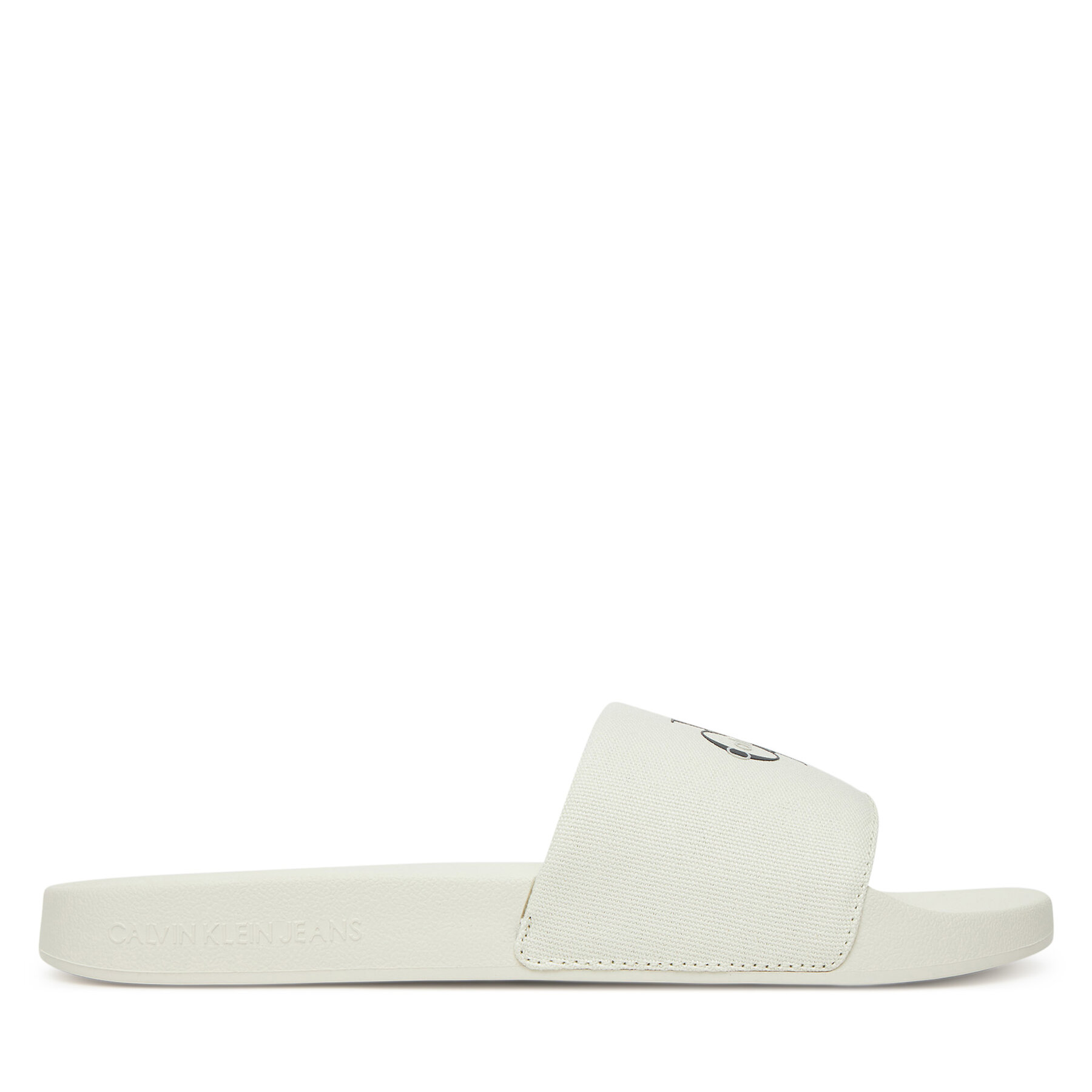 Calvin Klein Jeans Klapki Slide Monologo Cv YM0YM01367 Biały