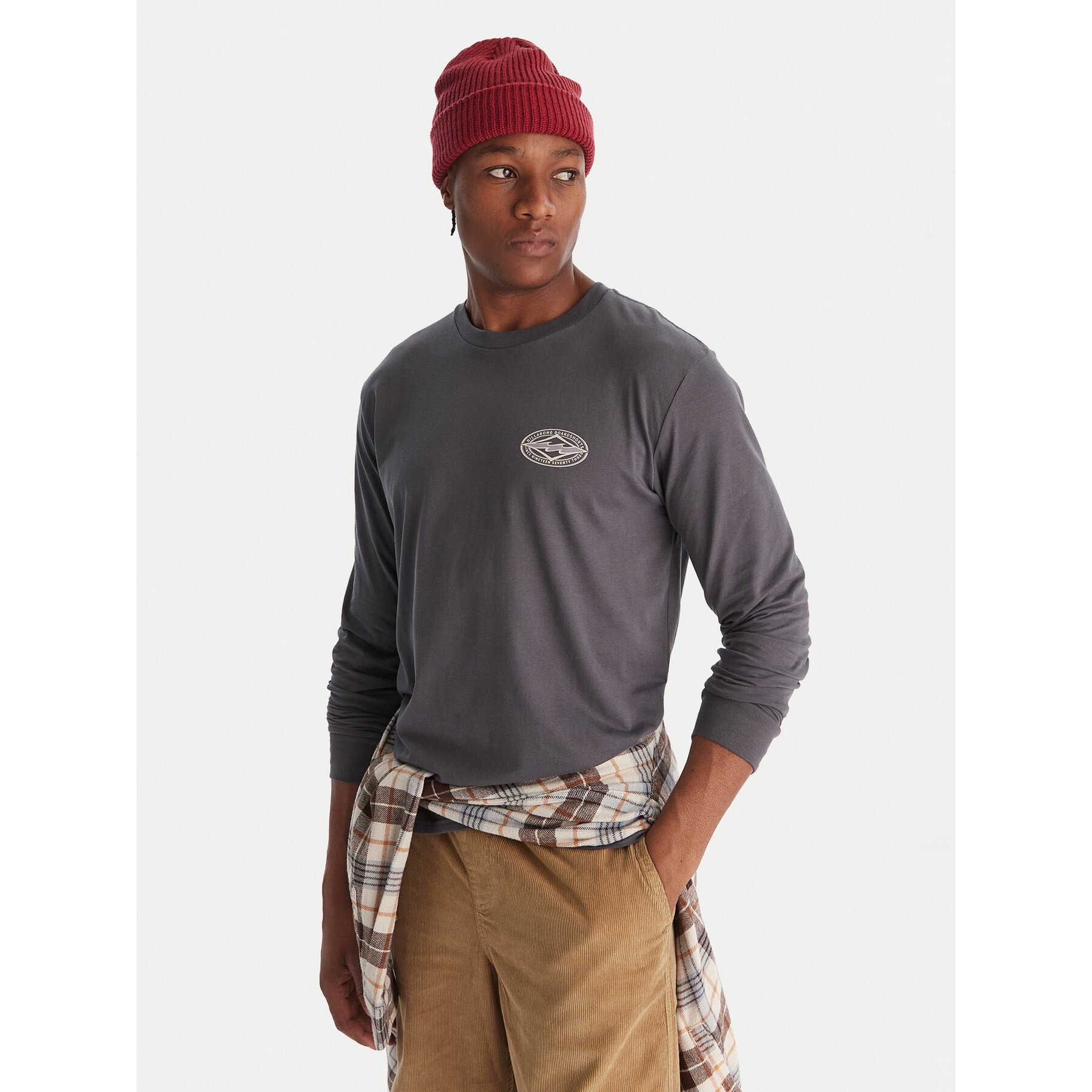 Billabong Longsleeve Diamond Vision EBYZT00368 Szary Regular Fit