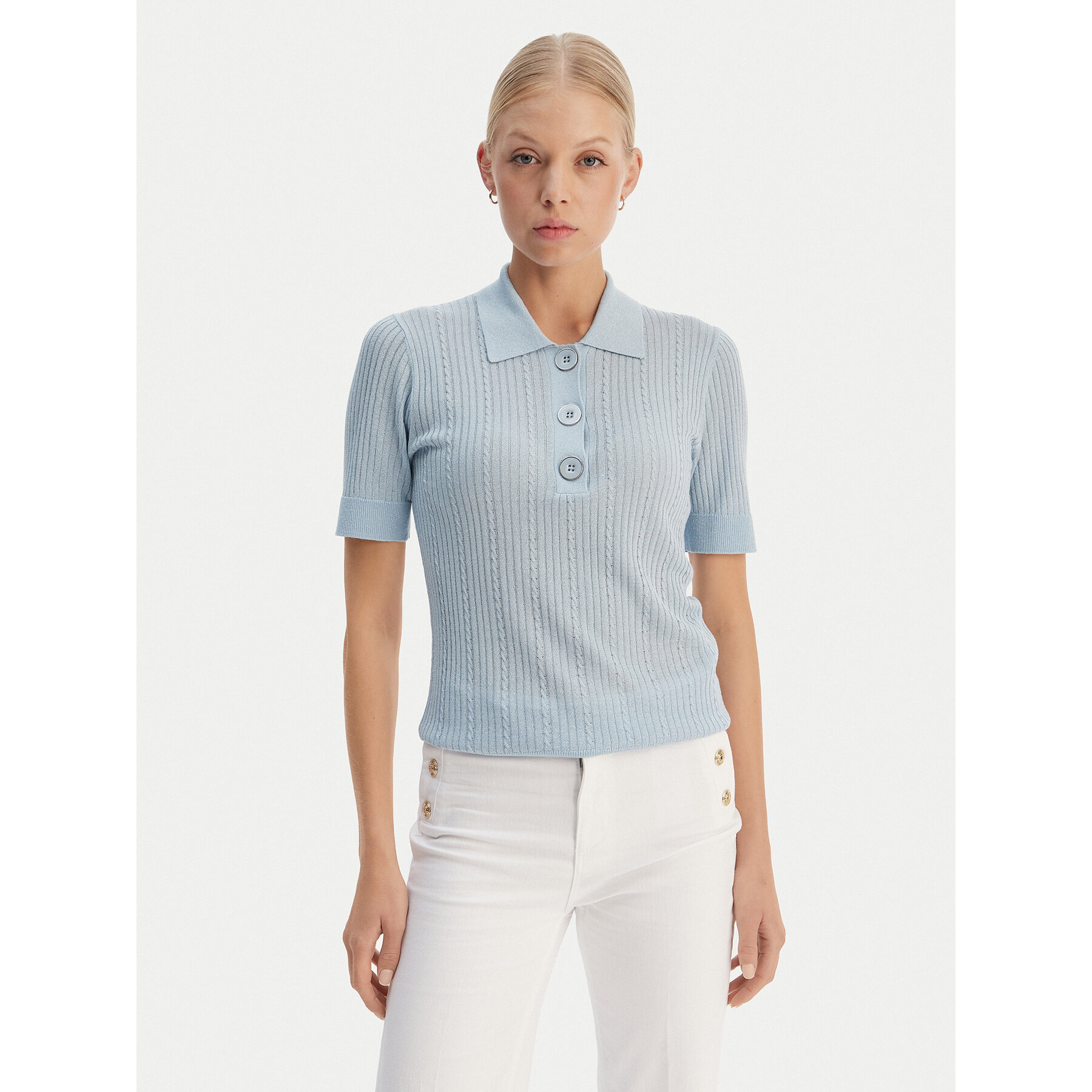 Liu Jo Polo WA6285 MS46J Błękitny Slim Fit