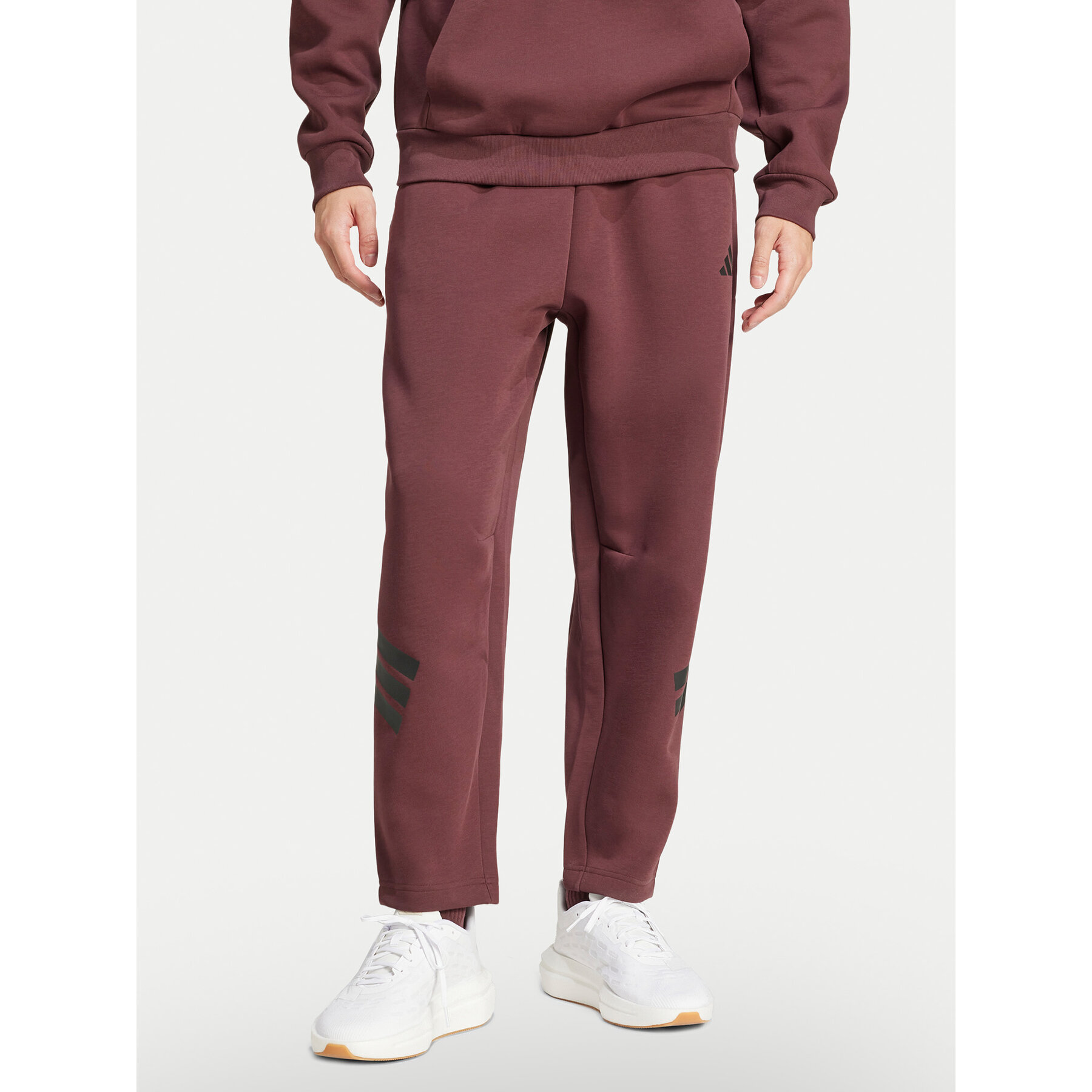 adidas Spodnie dresowe Future Icons 3-Stripes JD4888 Bordowy Loose Fit