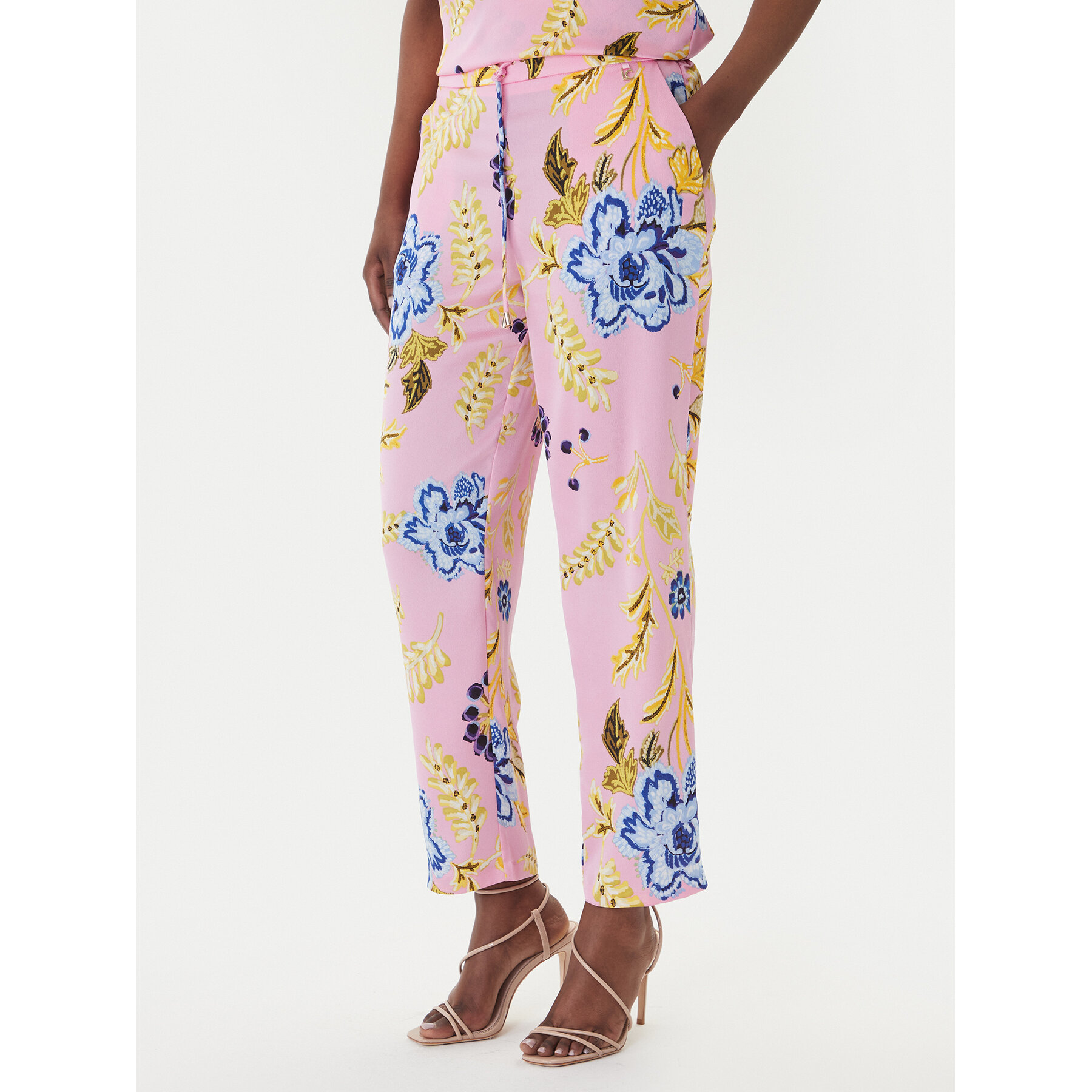 LOLA CASADEMUNT Spodnie materiałowe LS2614023 Różowy Slim Fit