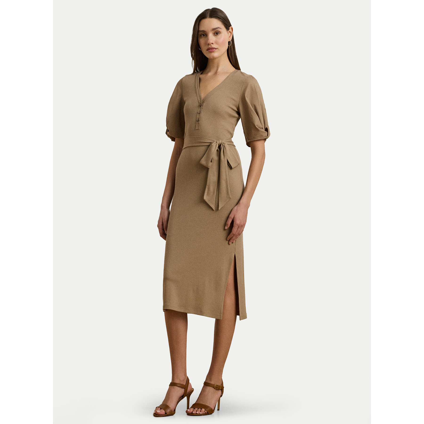 LAUREN RALPH LAUREN Sukienka codzienna 250964070002 Beżowy Slim Fit