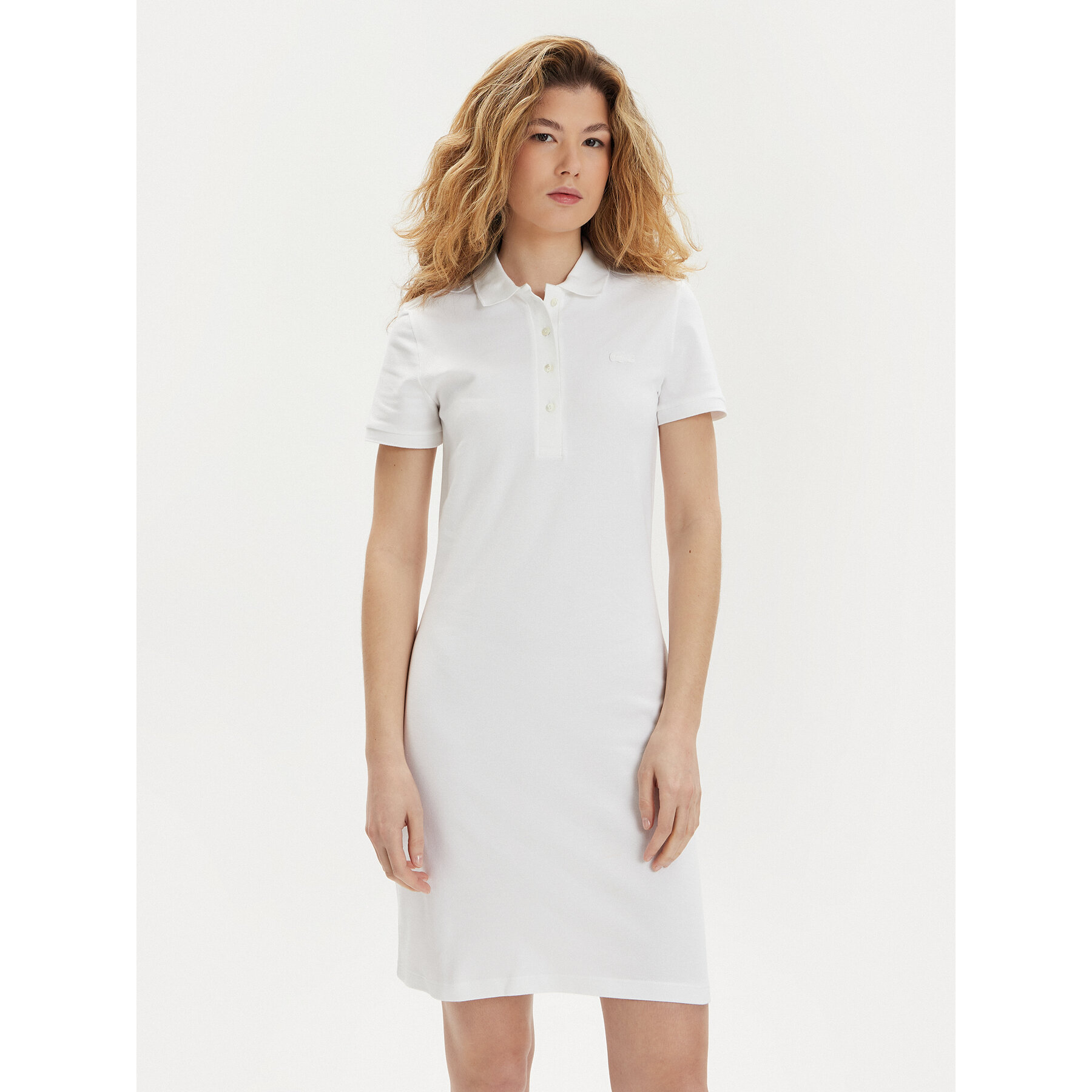 Lacoste Sukienka codzienna EF5473 Biały Slim Fit