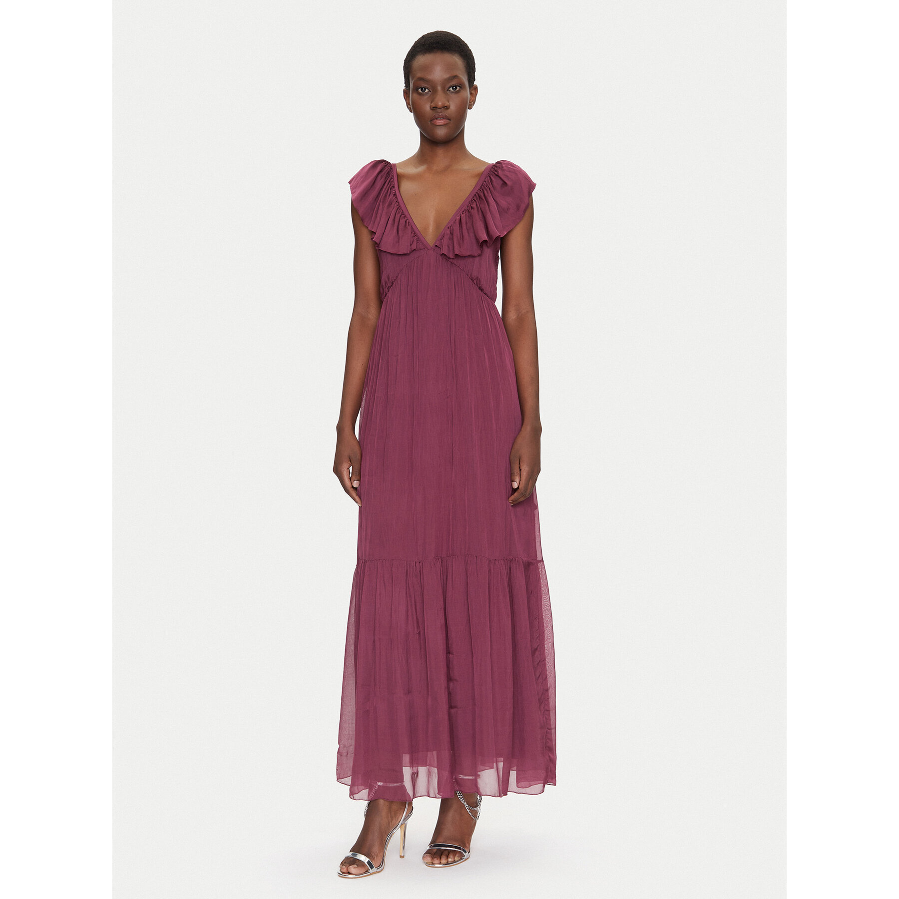 Dixie Sukienka letnia A207W021A Bordowy Regular Fit