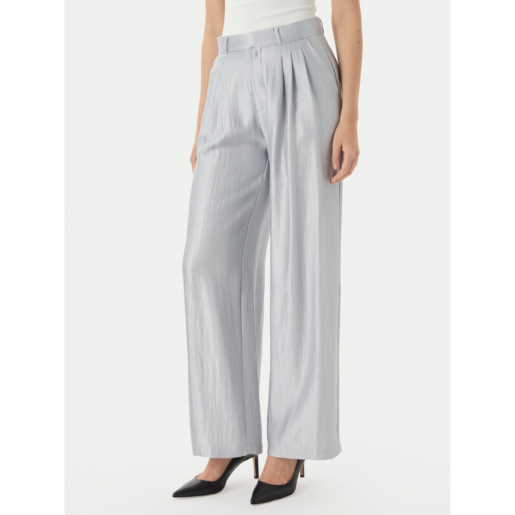 Eleh Spodnie materiałowe SS260403 Błękitny Relaxed Fit