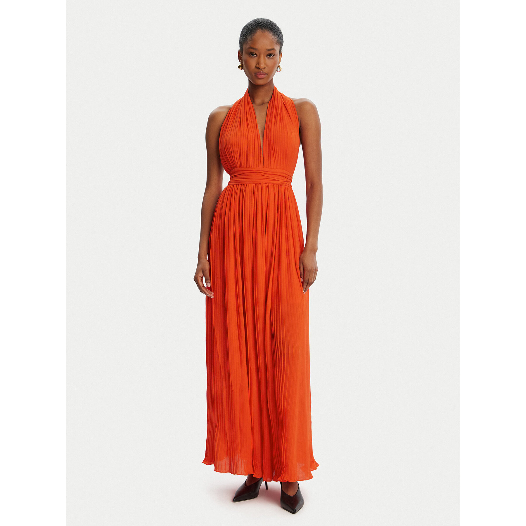 Bardot Sukienka wieczorowa Amala Pleated Halter 60031DB Czerwony Regular Fit