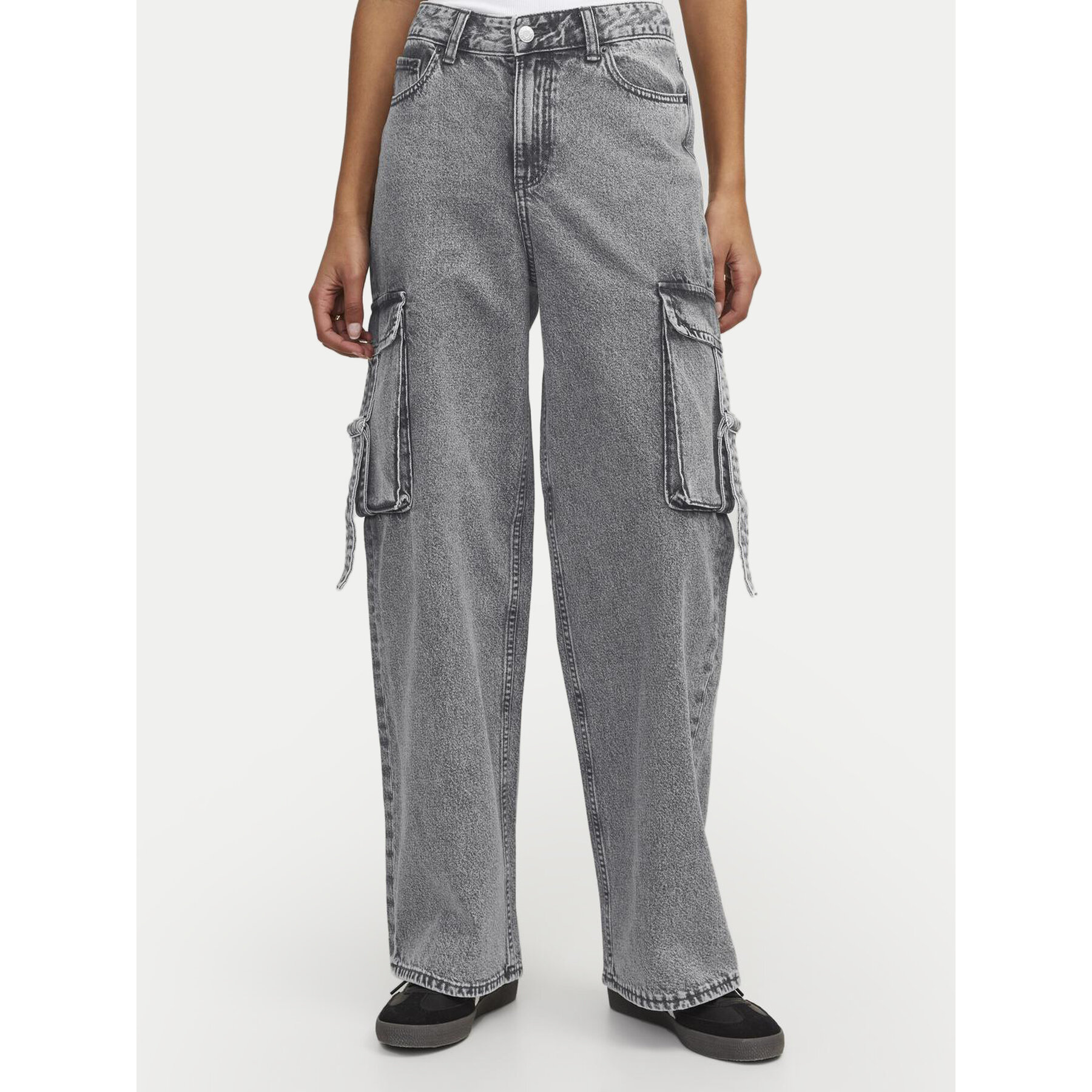 JJXX Jeansy Tokyo 12267831 Szary Wide Leg