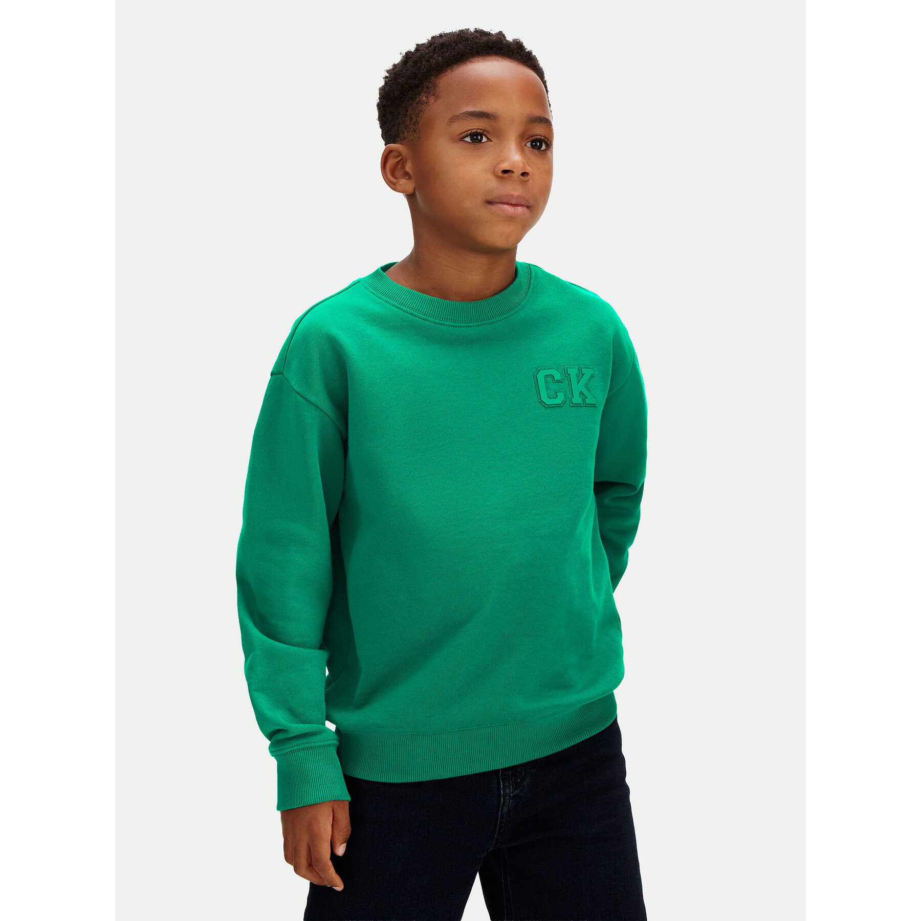 Calvin Klein Bluza LVCKSJB07B Zielony Relaxed Fit