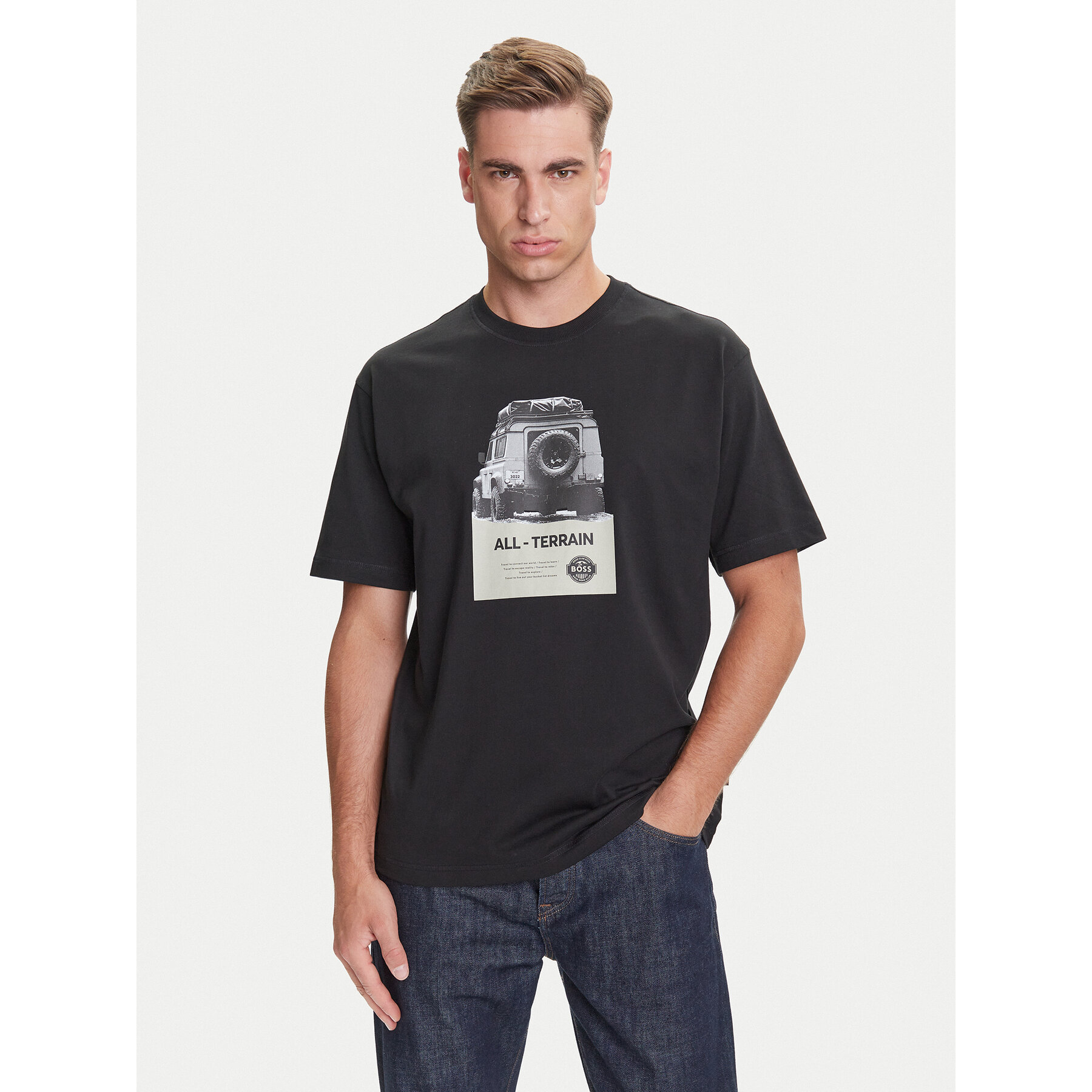 BOSS T-Shirt Te_Wagon 50546958 Czarny Relaxed Fit