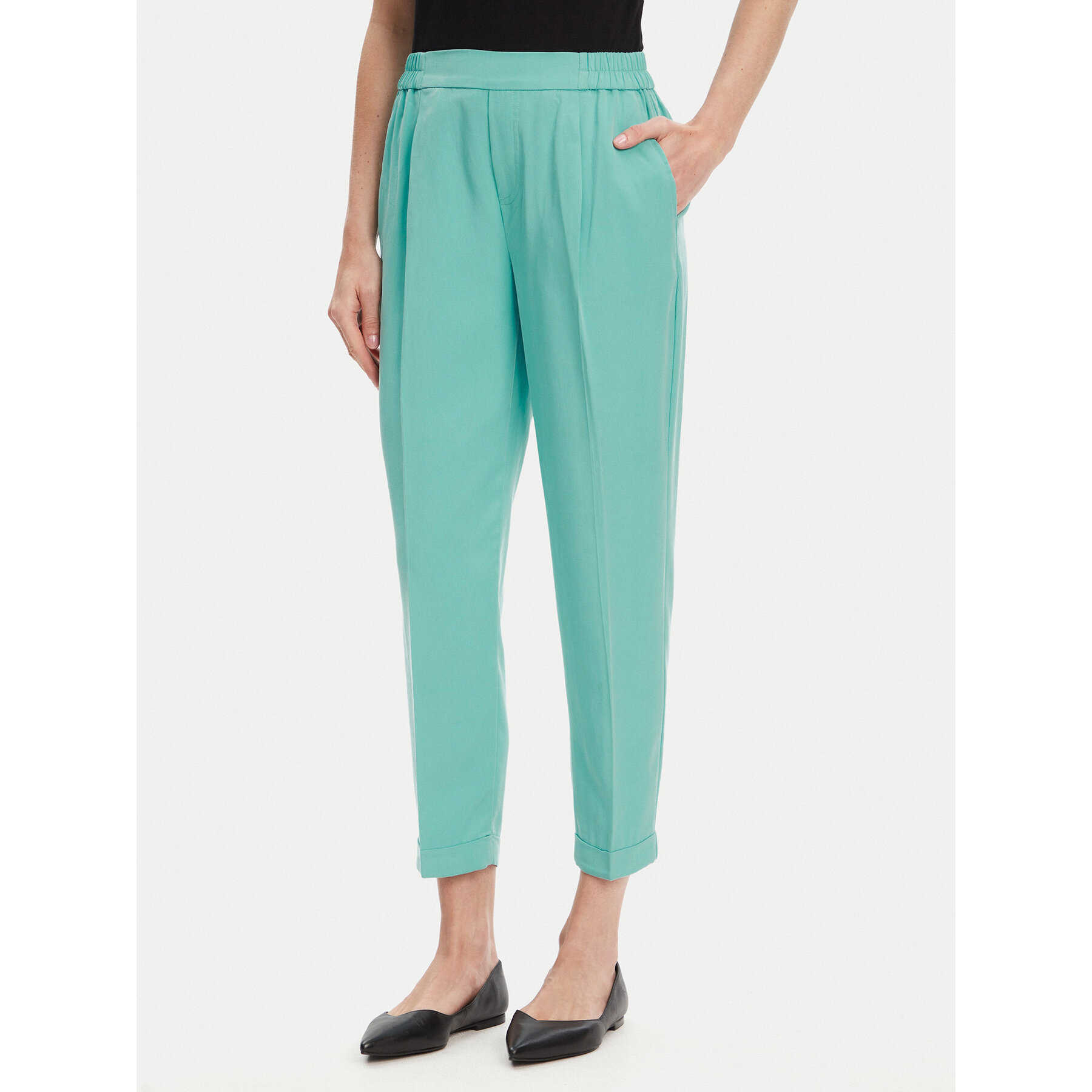 United Colors Of Benetton Spodnie materiałowe 4Y09DF079 Zielony Regular Fit