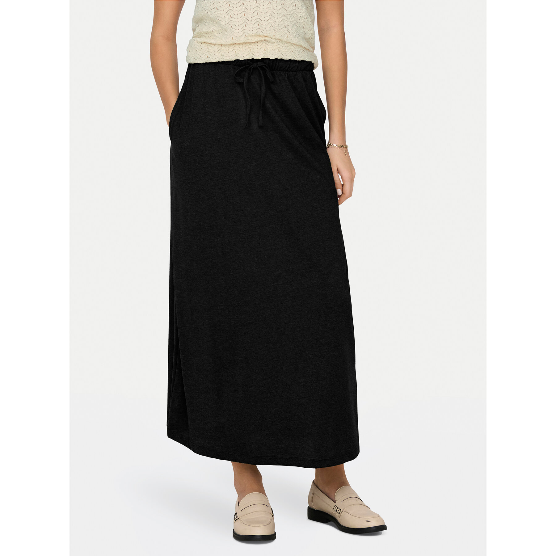 JDY Spódnica maxi Dalila 15317570 Czarny Regular Fit
