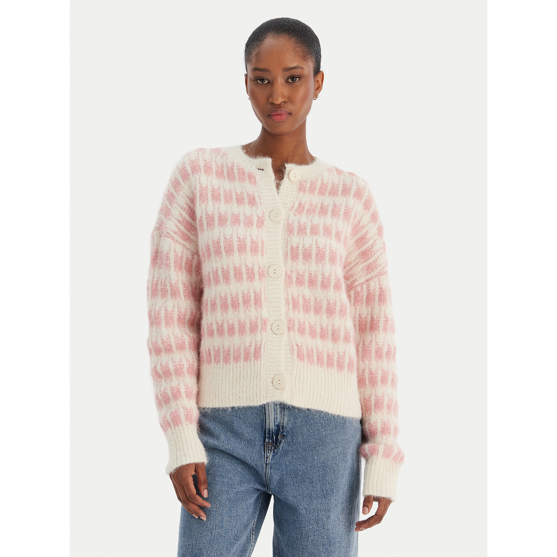 Vero Moda Kardigan Lisa 10336622 Beżowy Regular Fit