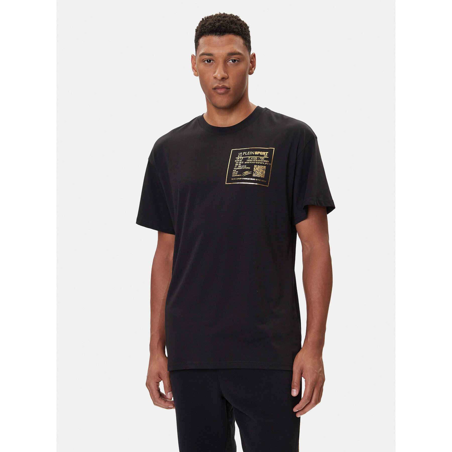 Plein Sport T-Shirt FAEC MTK8362 STE001N Czarny Loose Fit