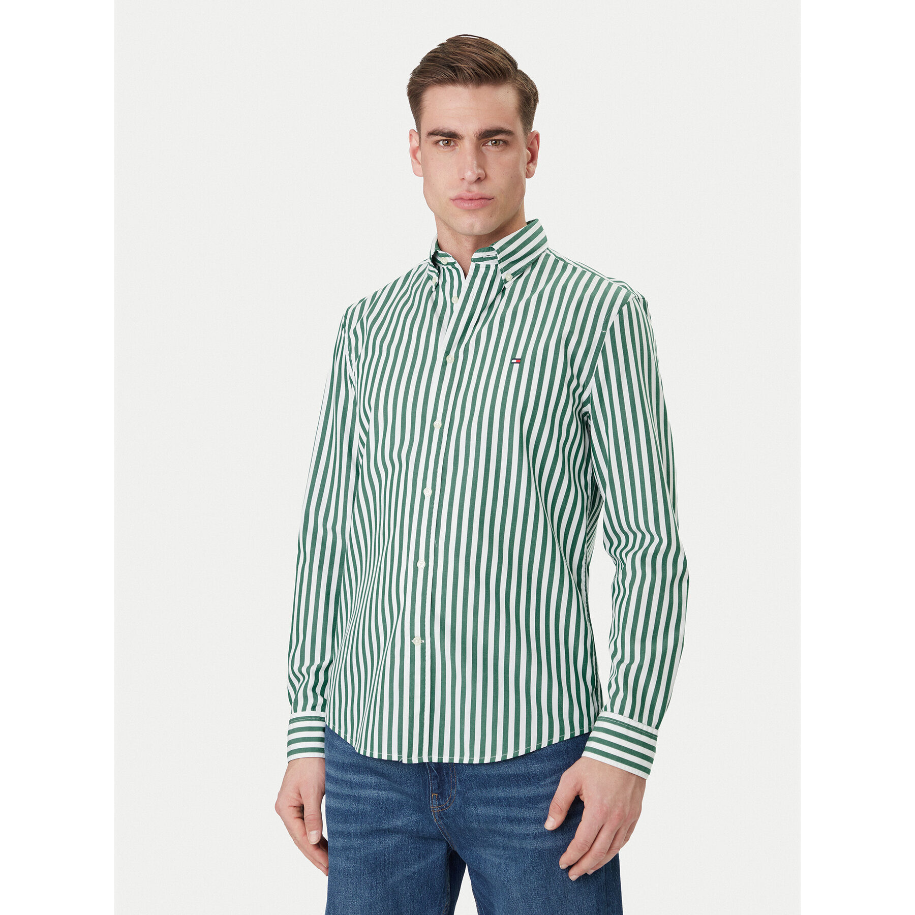 Tommy Hilfiger Koszula MW0MW42440 Zielony Regular Fit