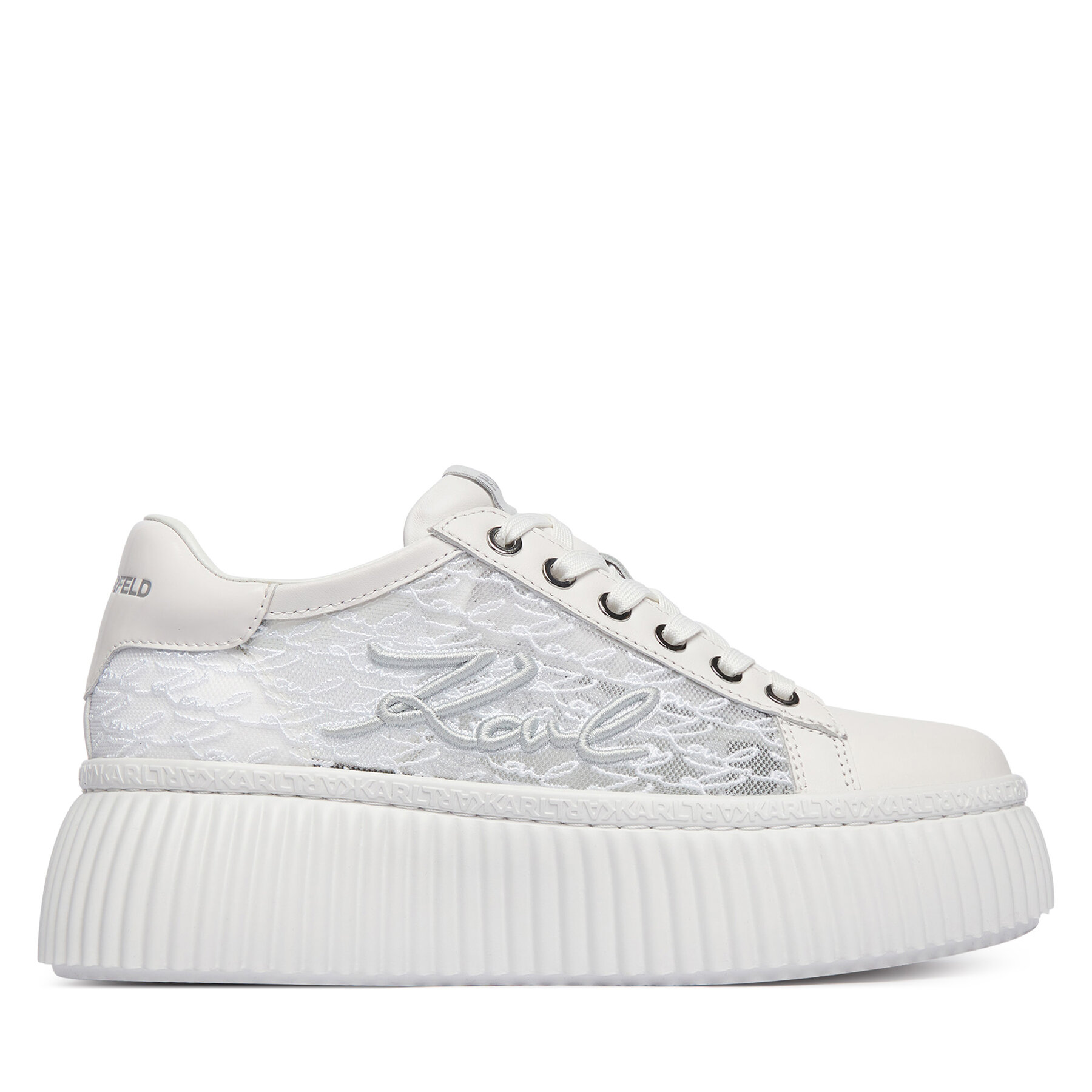 KARL LAGERFELD Sneakersy Kreeper Lo KL42326 Biały
