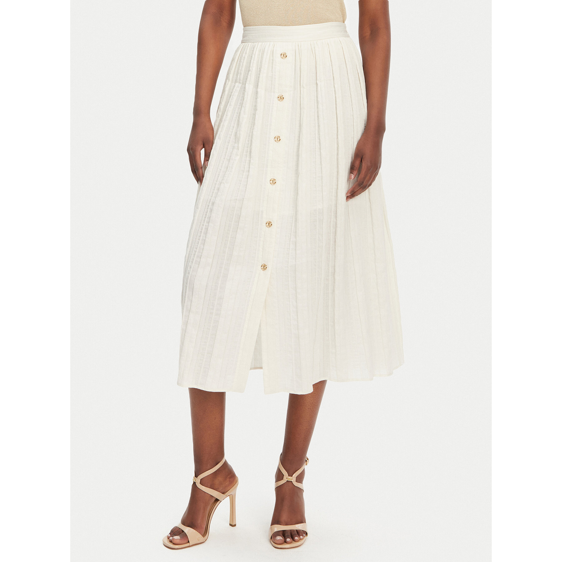 TWINSET Spódnica trapezowa 251TT2143 Écru Loose Fit