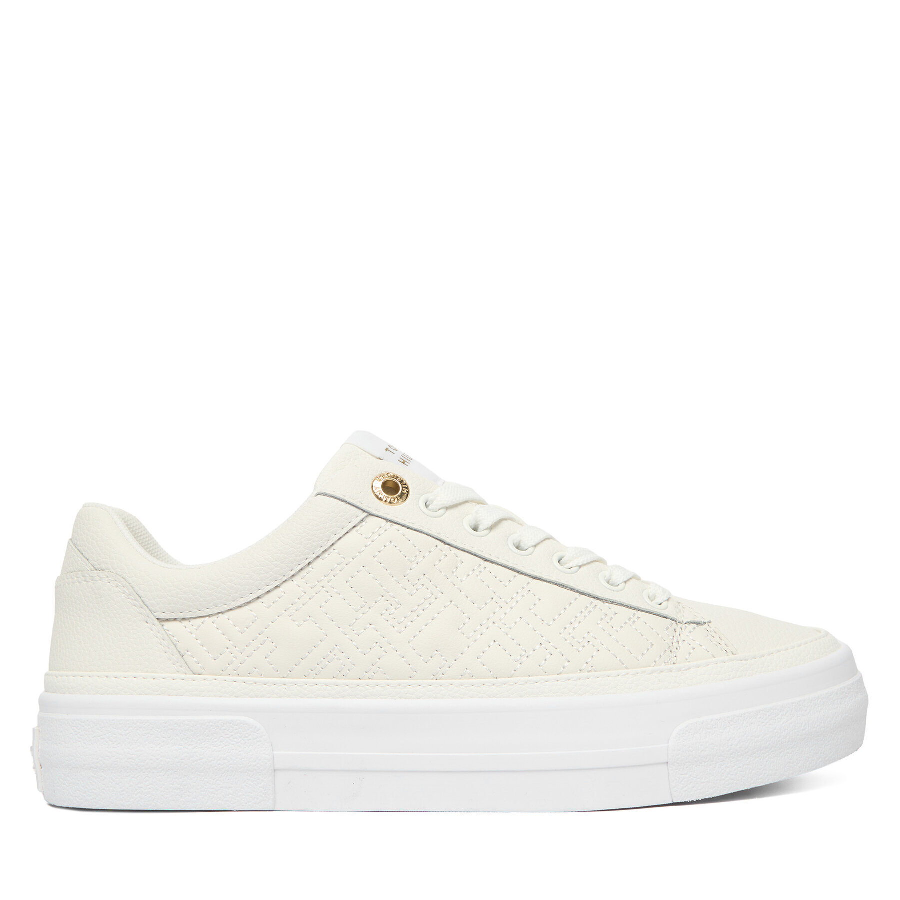 Tommy Hilfiger Sneakersy Th Platform Sneaker Quilted FW0FW09265 Écru