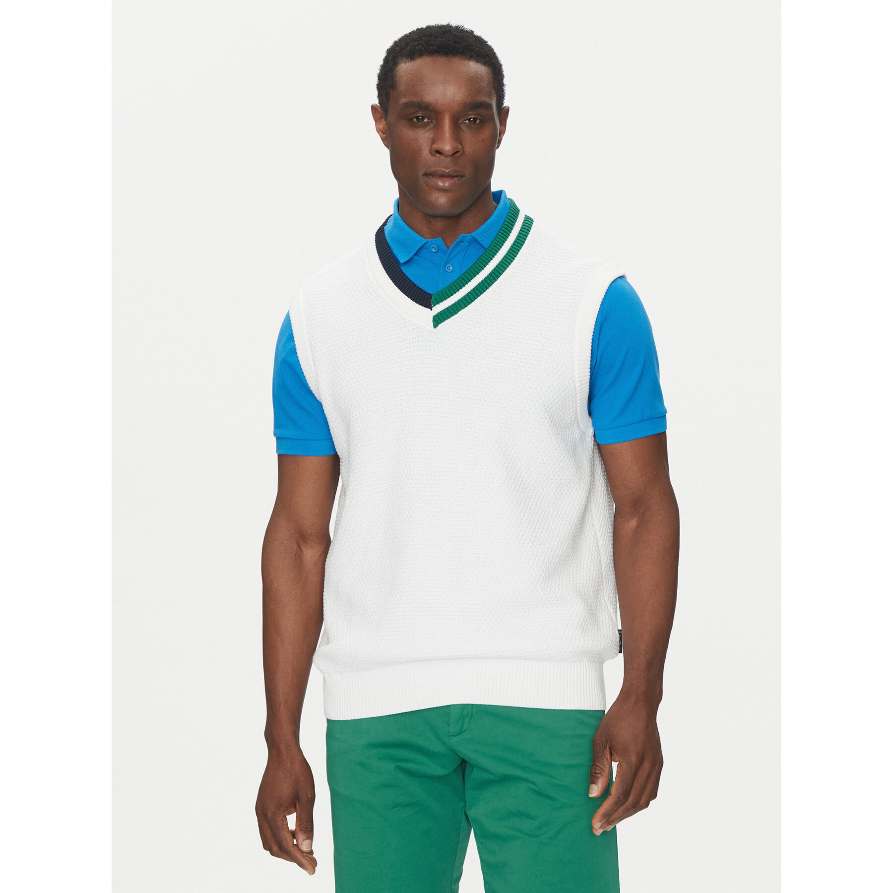 Hechter Paris Sweter 65013 151809 Biały Regular Fit