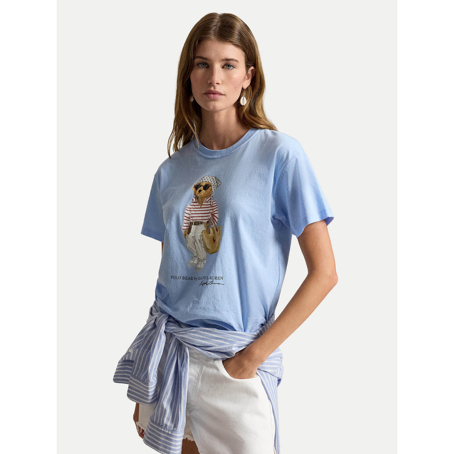 Polo Ralph Lauren T-Shirt 211A12734001 Niebieski jasny Relaxed Fit