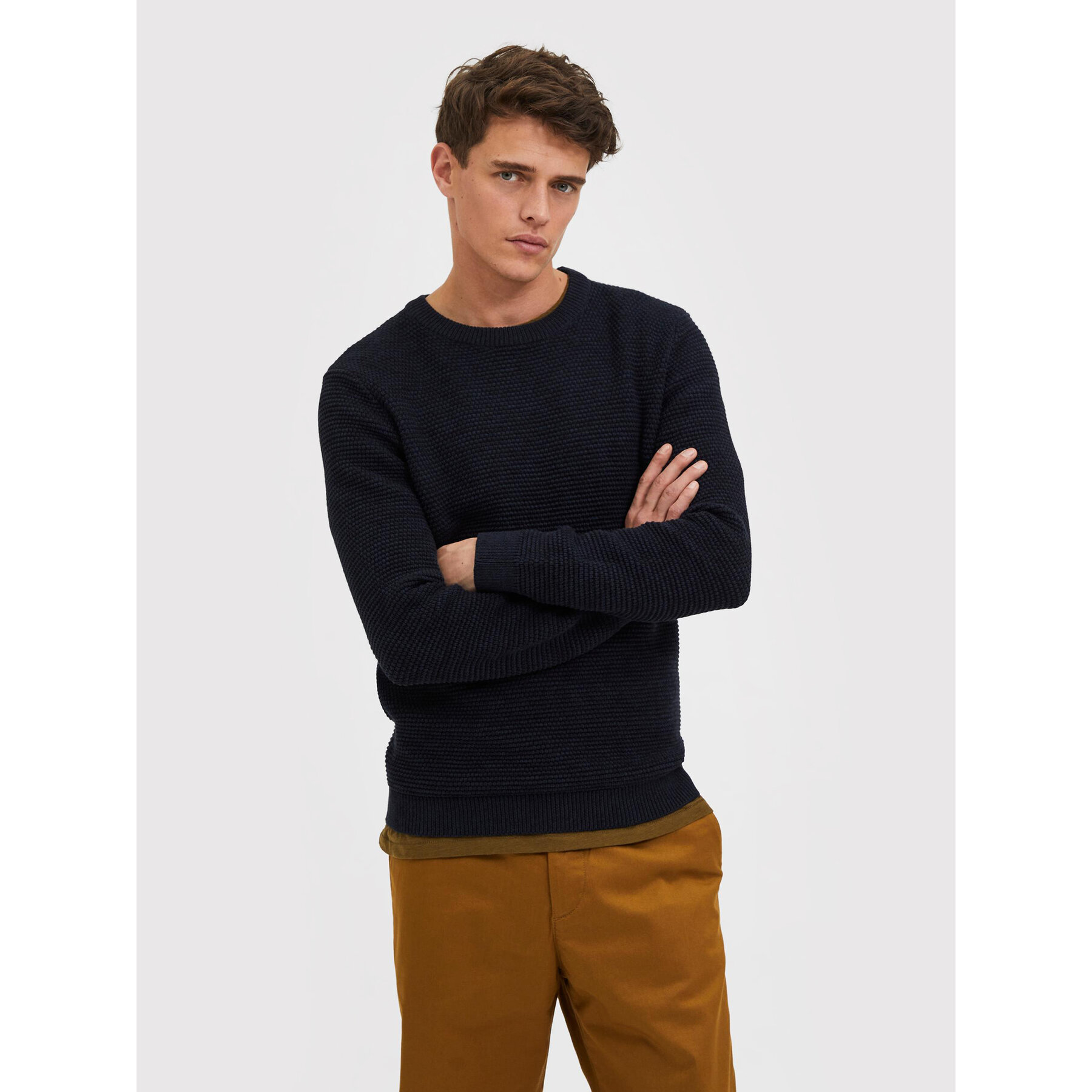 Selected Homme Sweter Vince 16059390 Granatowy Regular Fit