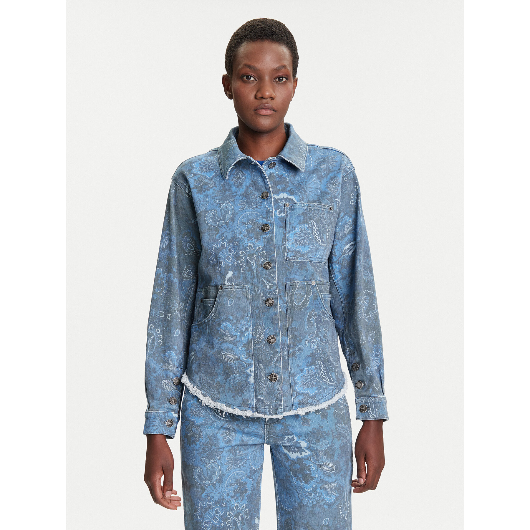 Desigual Koszula jeansowa Pasleyblue 25WWEW68 Niebieski Loose Fit