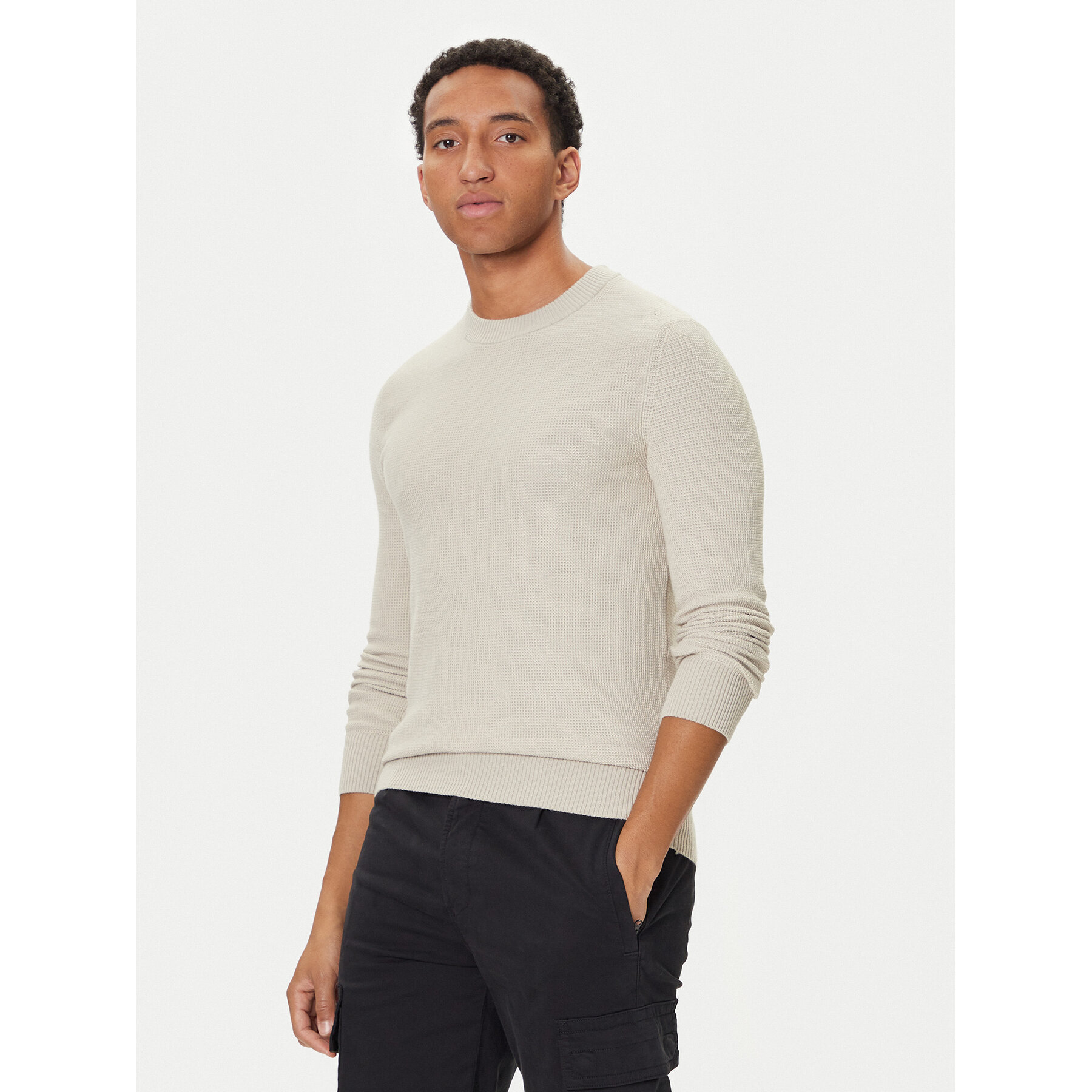 BOSS Sweter Klapok 50548673 Beżowy Regular Fit