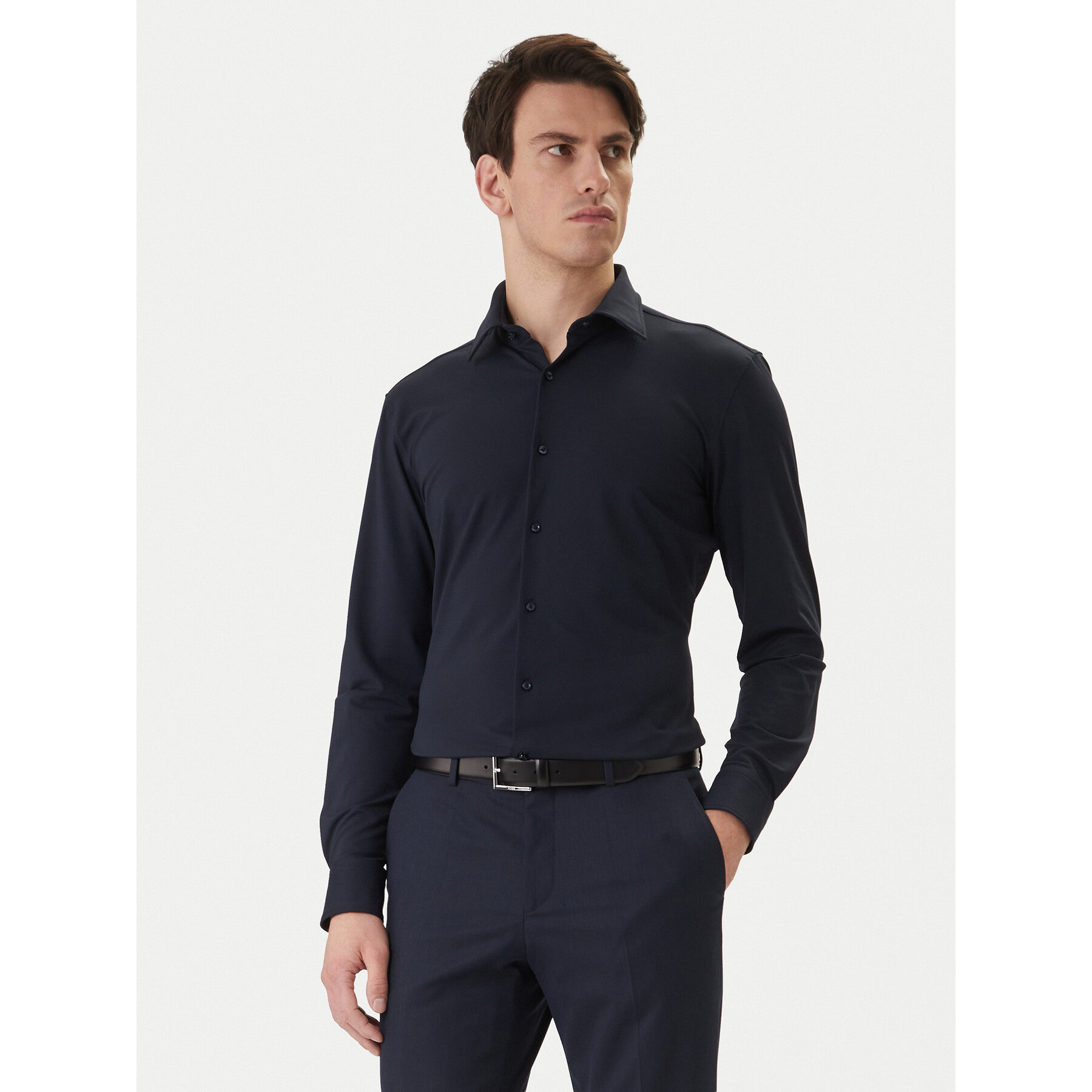 BOSS Koszula P-Hank 50555767 Granatowy Slim Fit