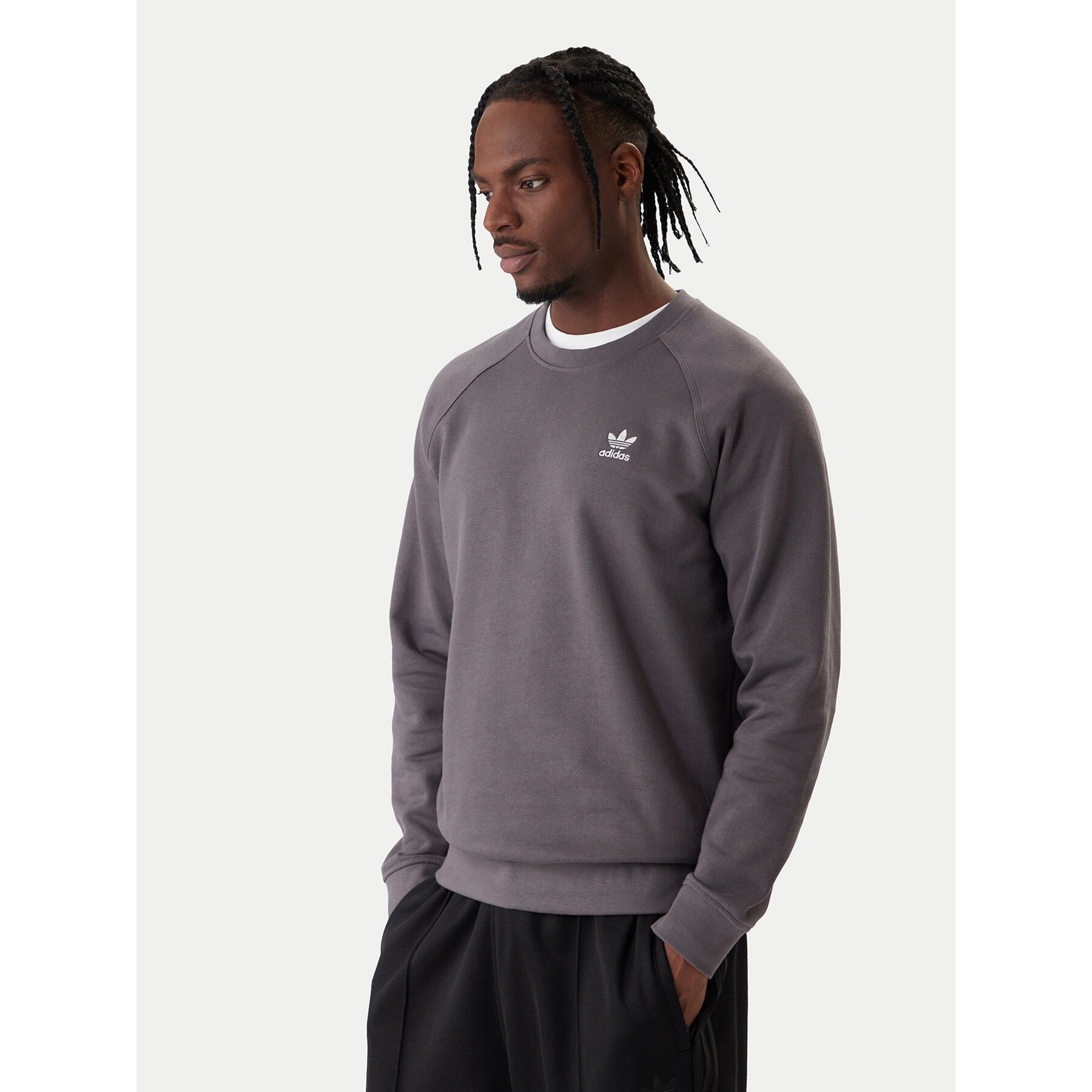 adidas Bluza Trefoil Essentials JW3598 Szary Regular Fit