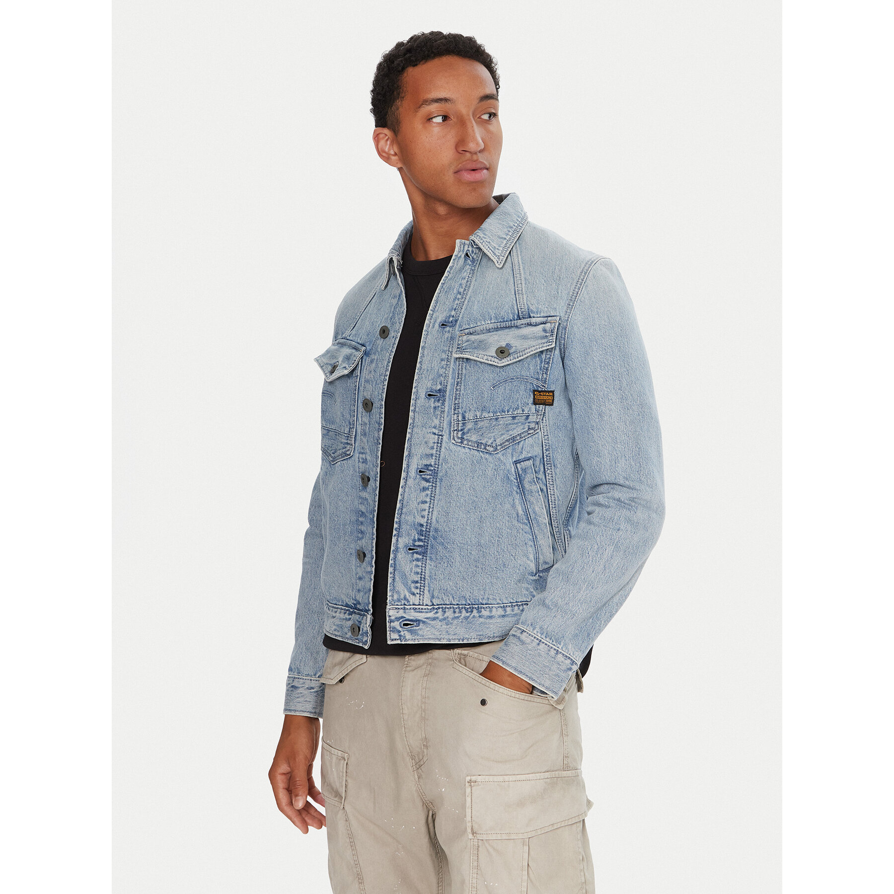 G-Star Raw Kurtka jeansowa D26919-D788 Niebieski Slim Fit
