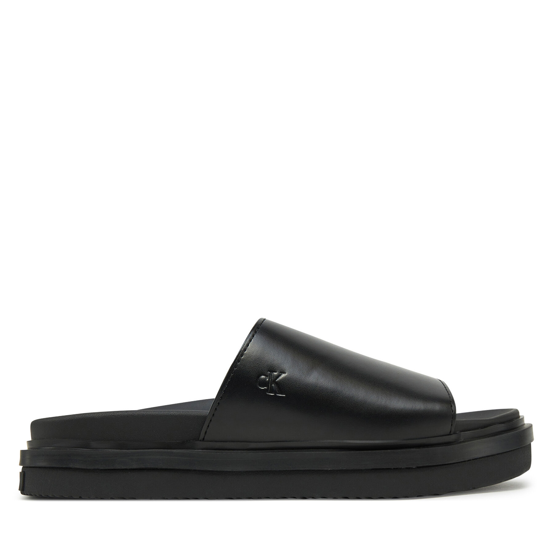 Calvin Klein Jeans Klapki Flat Molded Sandal Slide YW0YW01710 Czarny