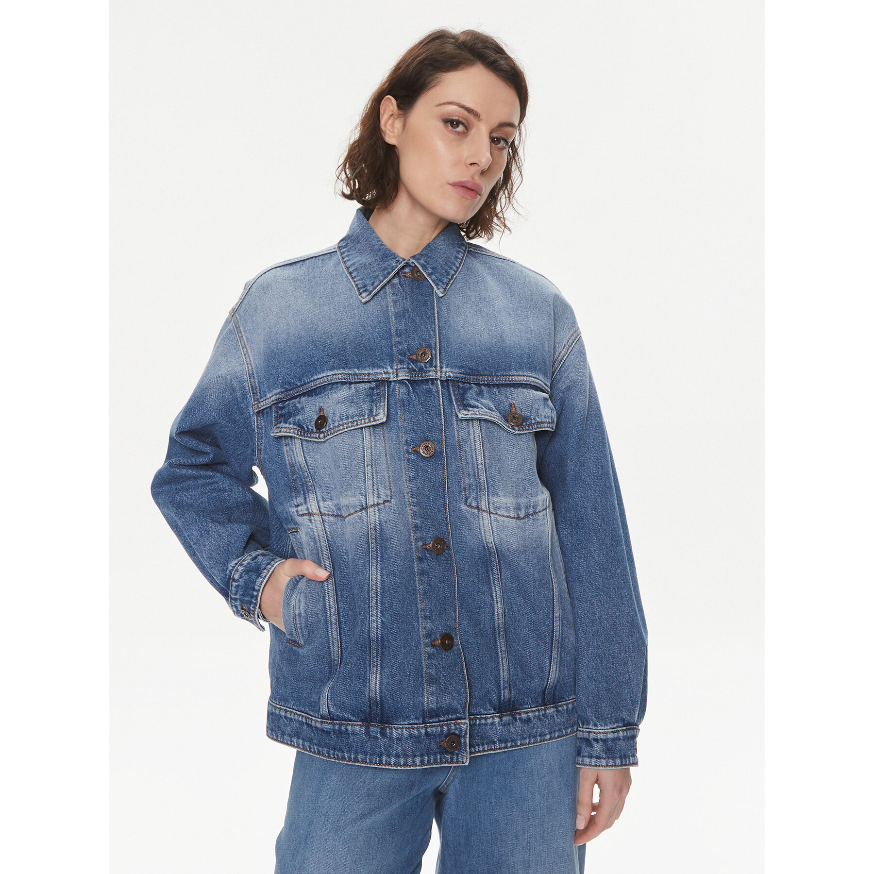 Weekend Max Mara Kurtka jeansowa Pio 2415041071 Niebieski Regular Fit