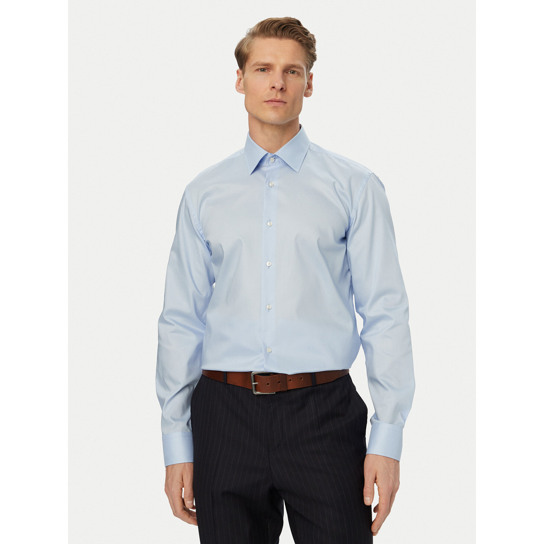 BOSS Koszula H-Hank 50560704 Niebieski jasny Slim Fit