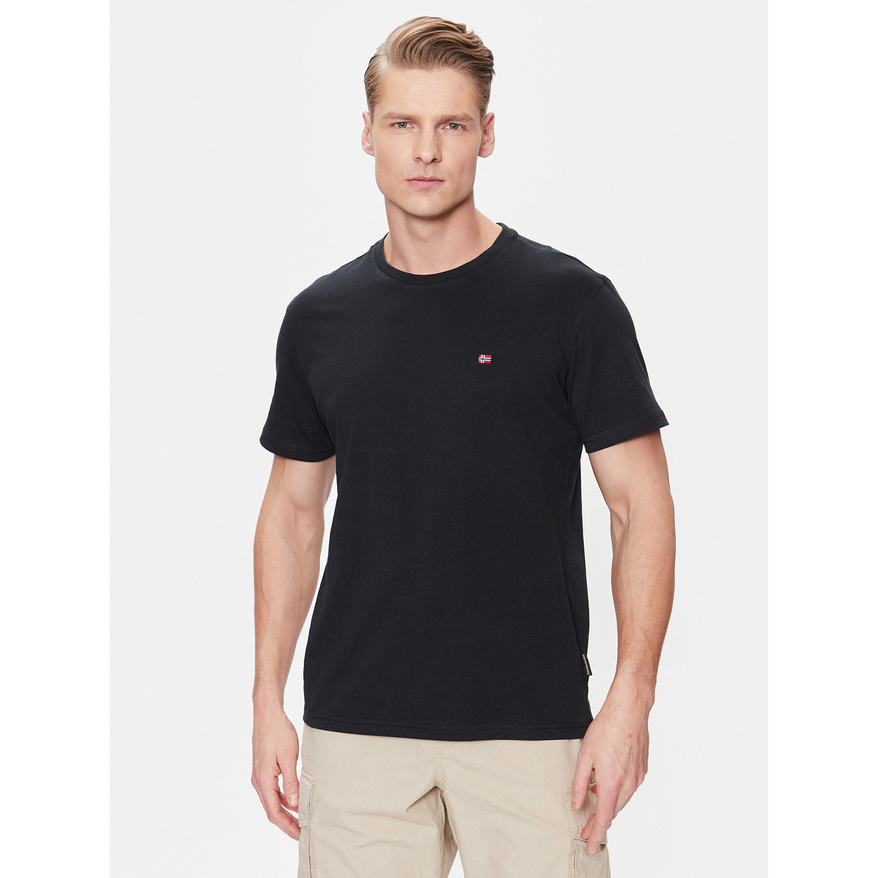 Napapijri T-Shirt Salis NP0A4H8D Czarny Regular Fit