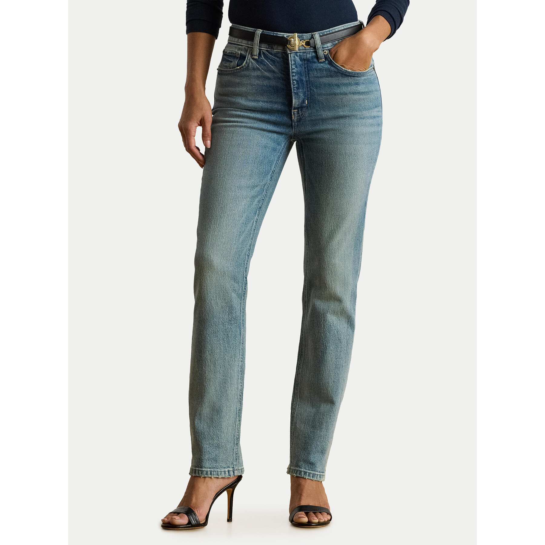 LAUREN RALPH LAUREN Jeansy 200P03646001 Niebieski Straight Fit