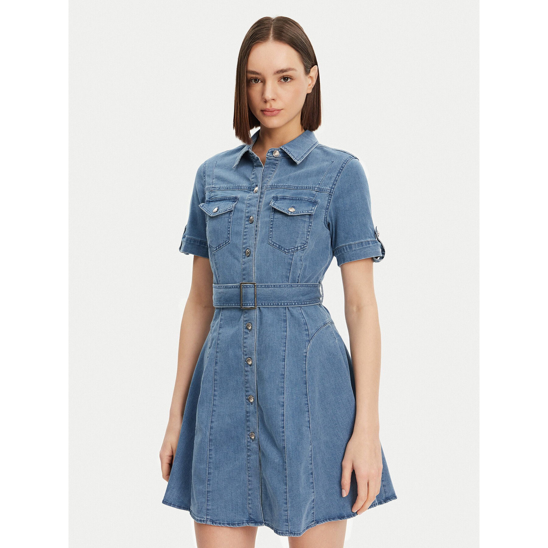 Morgan Sukienka jeansowa 241-RIXES Niebieski Regular Fit