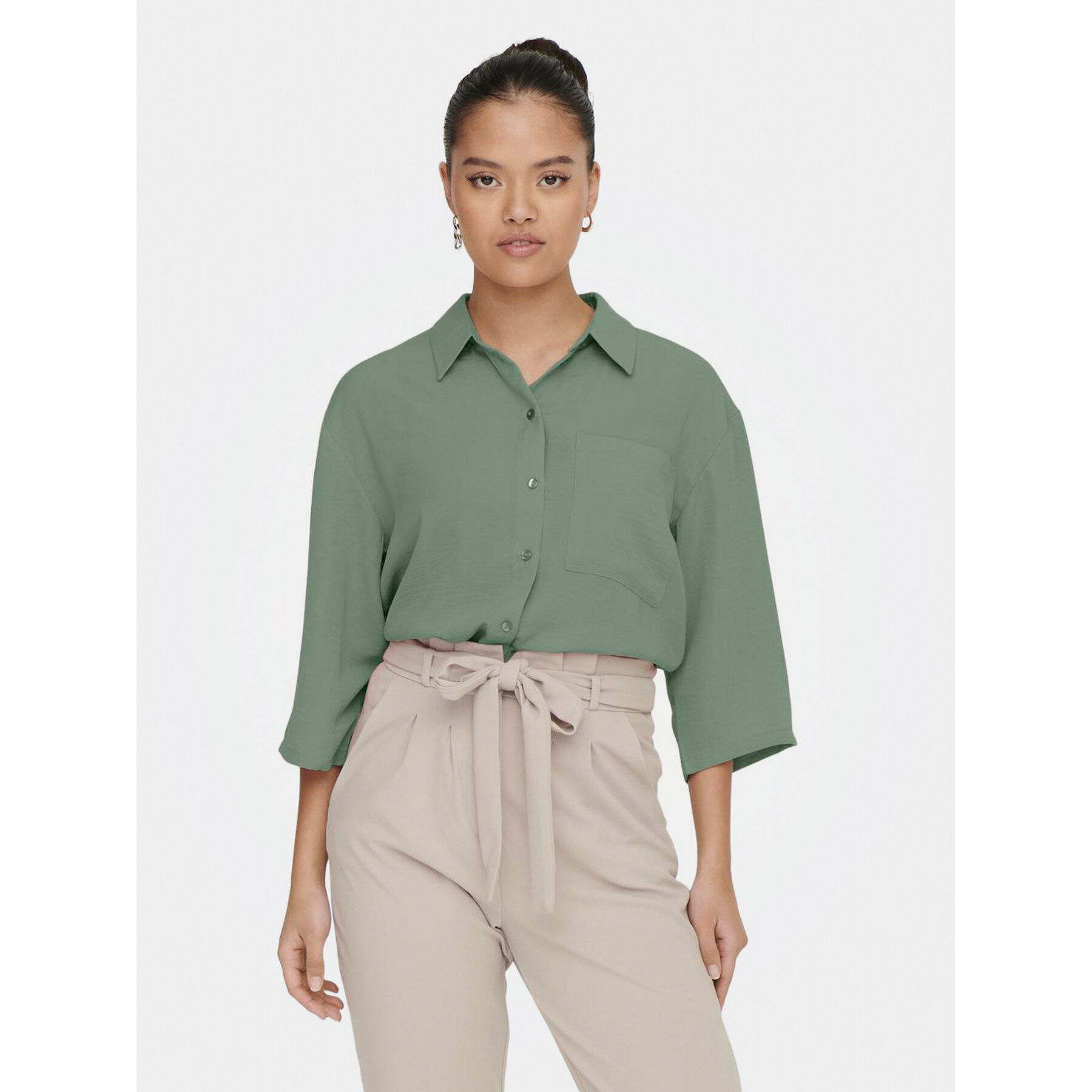 JDY Koszula Divya 15271186 Zielony Regular Fit