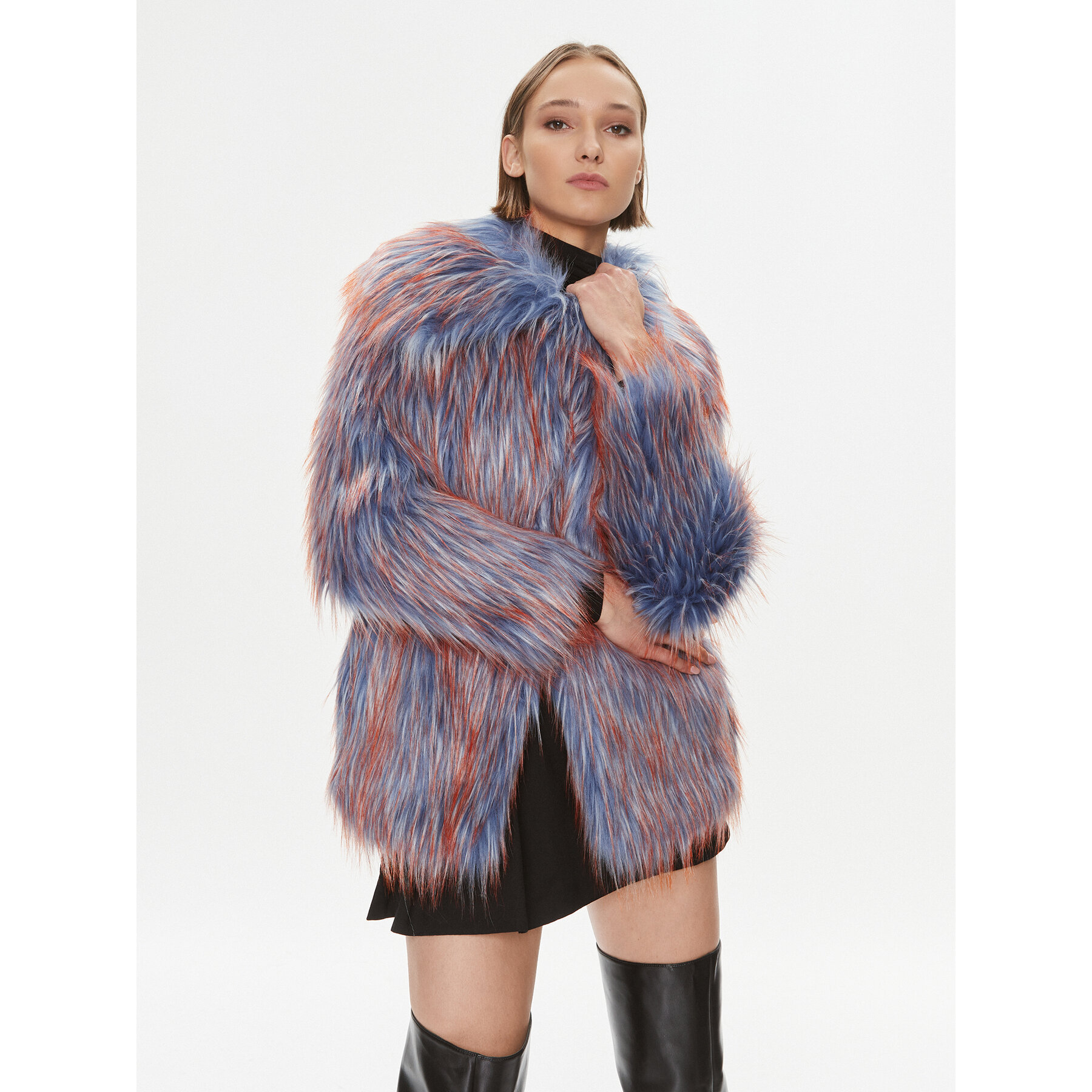 Pinko Futro Crudelia 102000 A18C Niebieski Regular Fit
