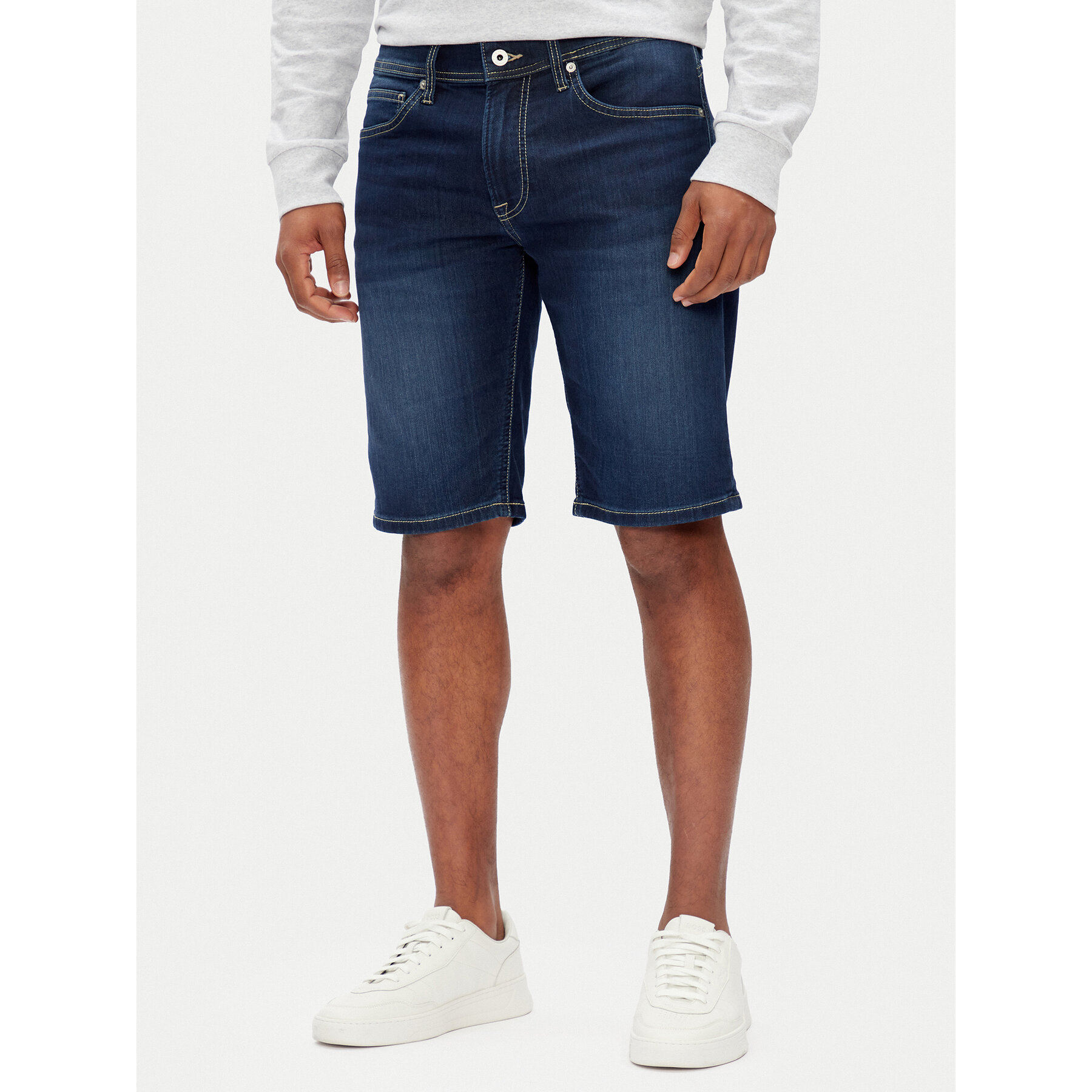 Pepe Jeans Szorty jeansowe PM801075 Granatowy Slim Fit
